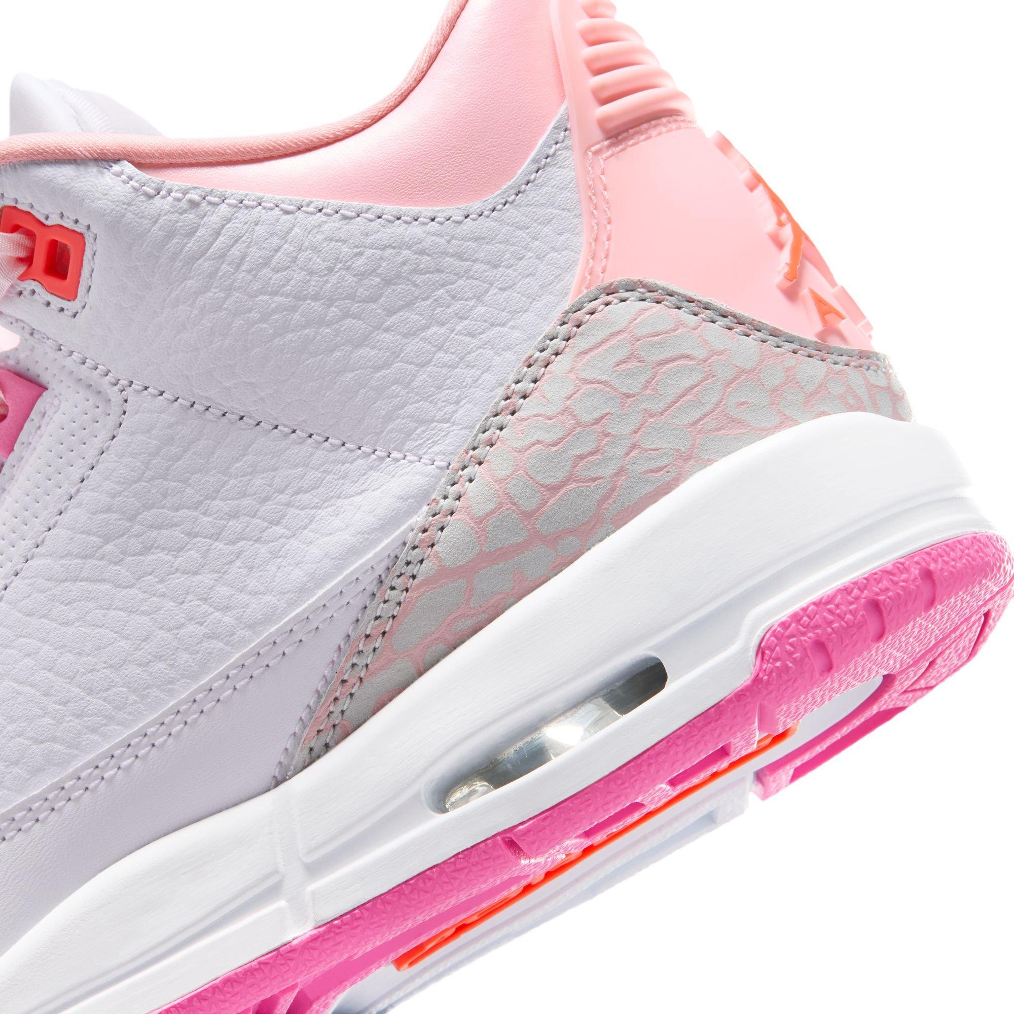 JORDAN 3 RETRO "SECRET GARDEN" GS - PEARL PINK/HYPER ORANGE/PINK BLOOM Thumbnail View 6