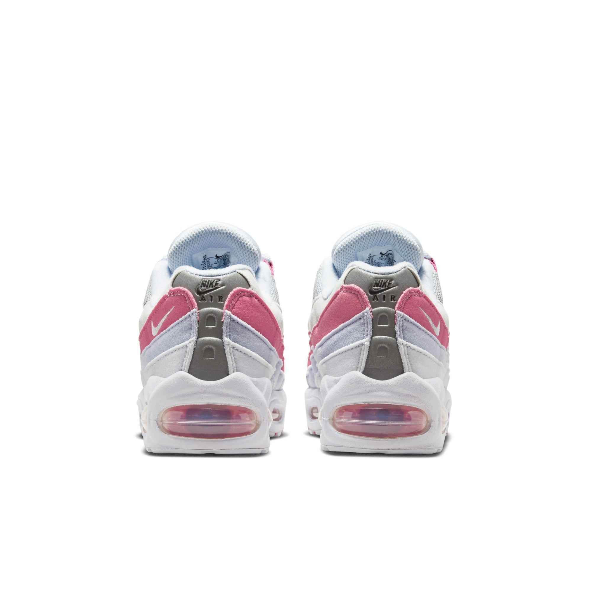 Nike Air Max 95 Big Bubble "Football Grey/White/Peony Ghost" Grade School Girls' Shoe - PINK/WHITE Thumbnail View 7