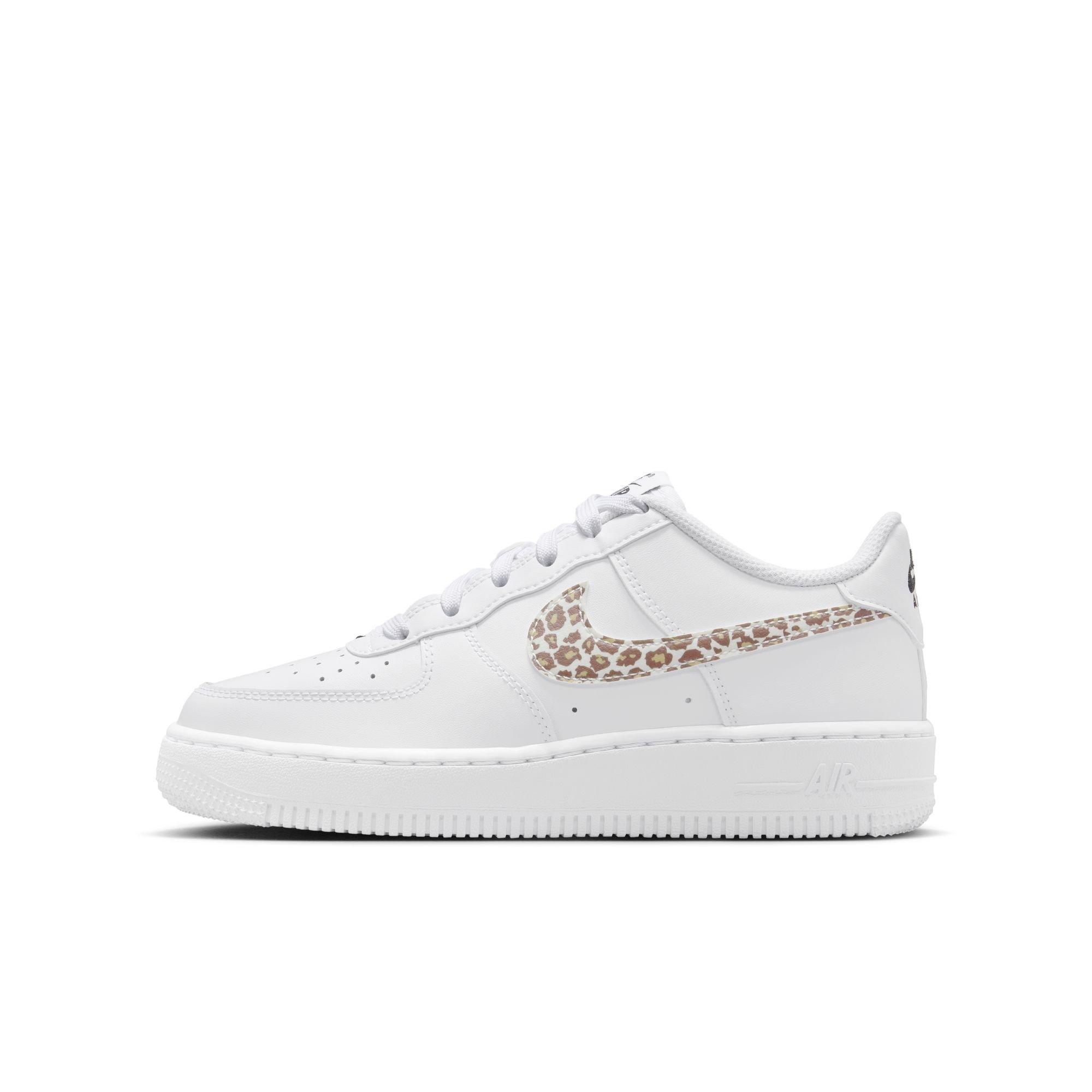Nike Air Force 1 Low Cheetah "White/Black" Grade School Girls' Shoe - PINK/GREY Thumbnail View 3