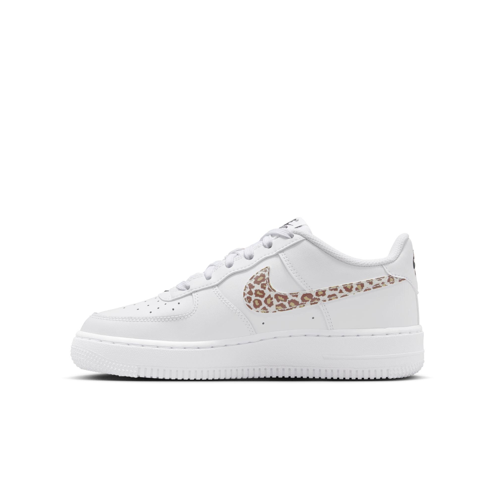 Nike Air Force 1 Low Cheetah "White/Black" Grade School Girls' Shoe - PINK/GREY Thumbnail View 4