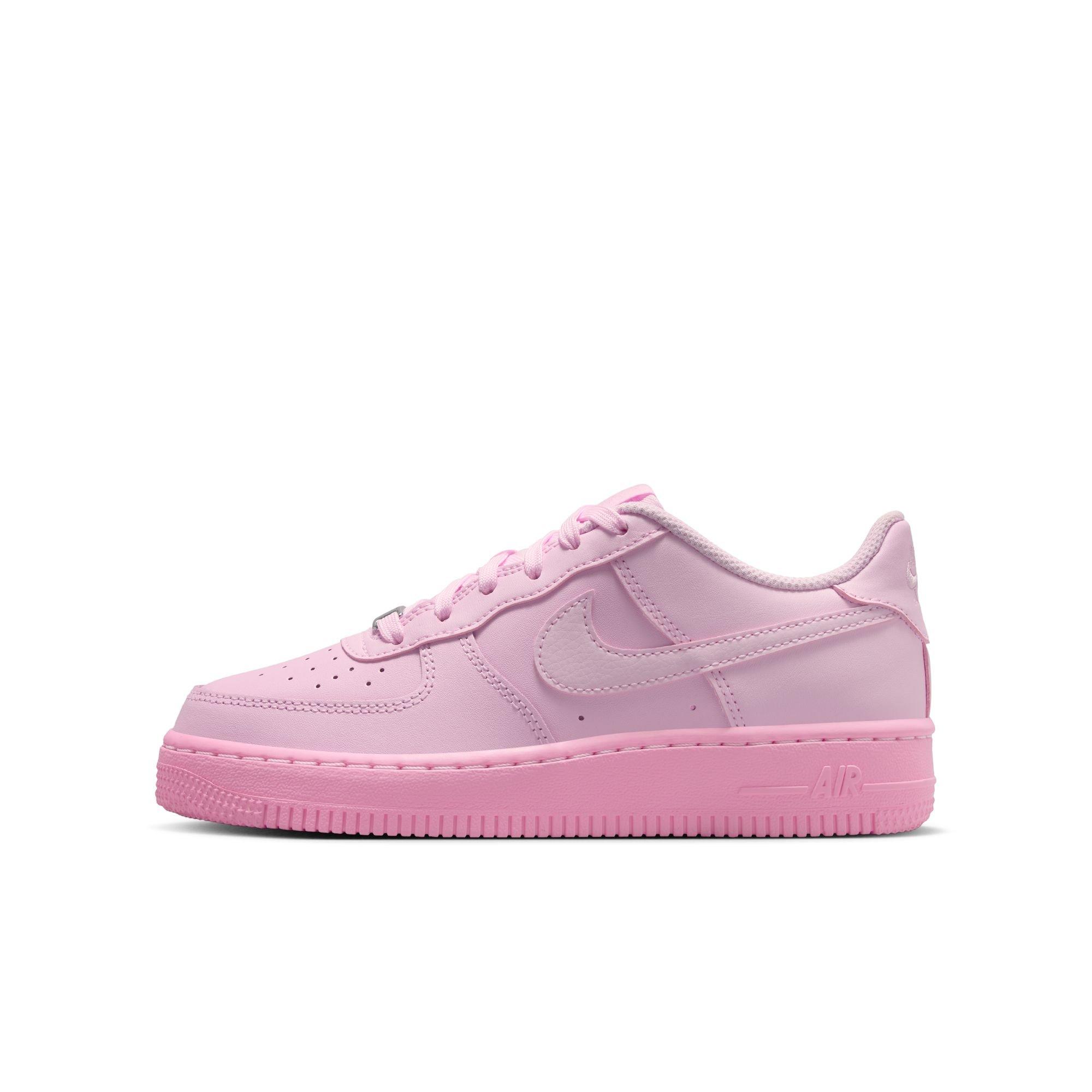 Nike Air Force 1 "Pink Foam/Pink Rise" Grade School Girls' Shoe - PINK Thumbnail View 3