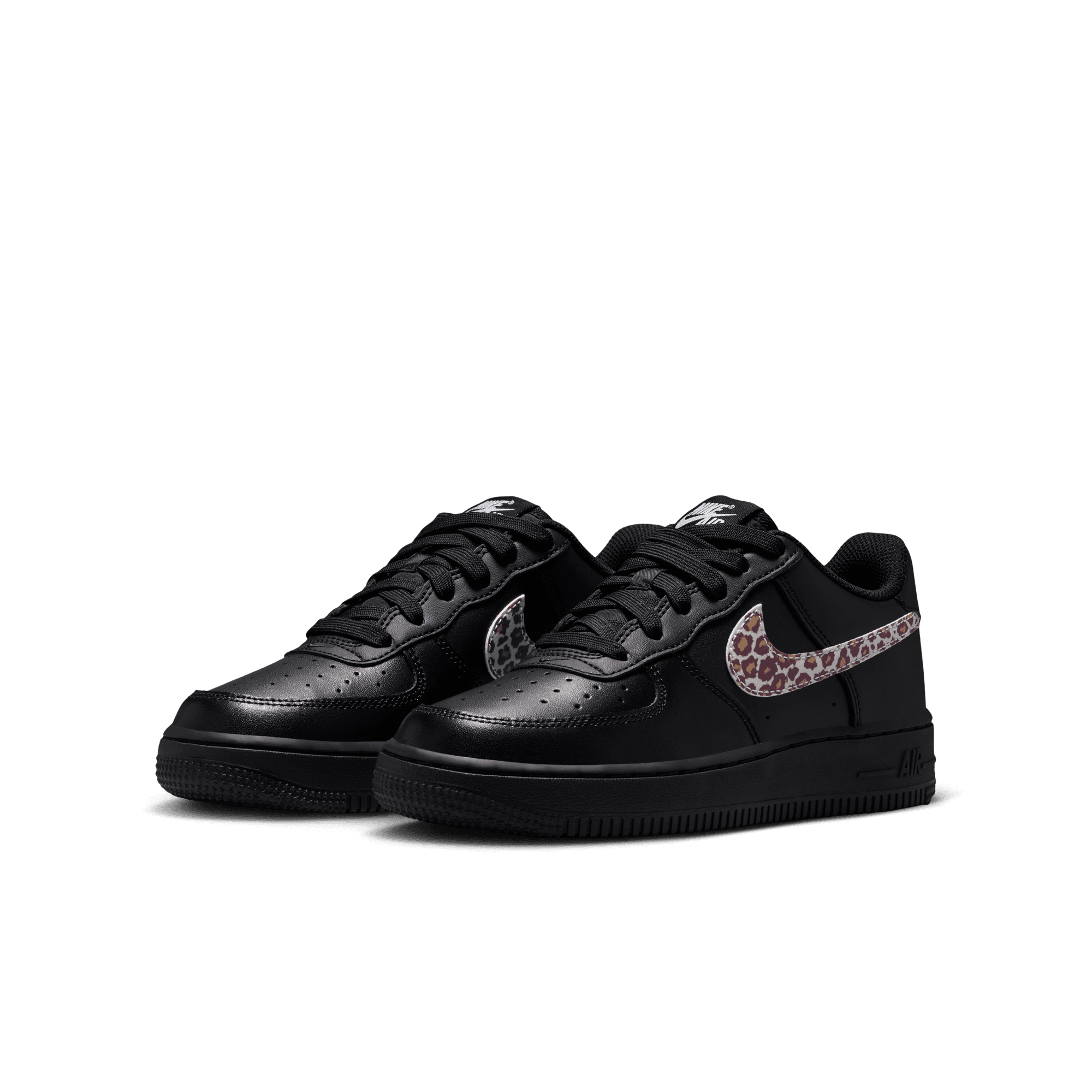 Nike Air Force 1 Low "Black/White" Grade School Girls' Shoe - BLACK Thumbnail View 5