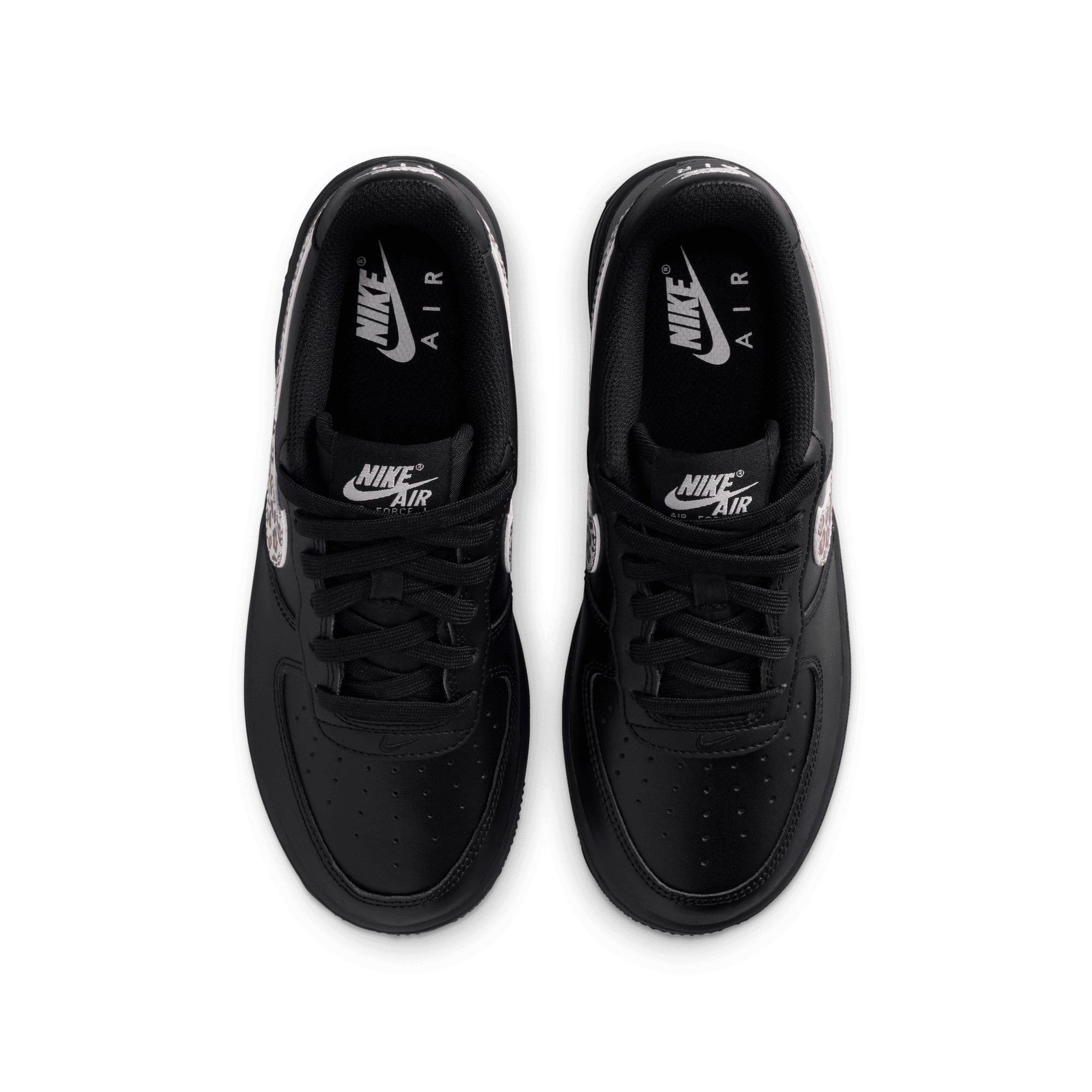 Nike Air Force 1 Low Cheetah "Black/White" Grade School Girls' Shoe - BLACK Thumbnail View 6