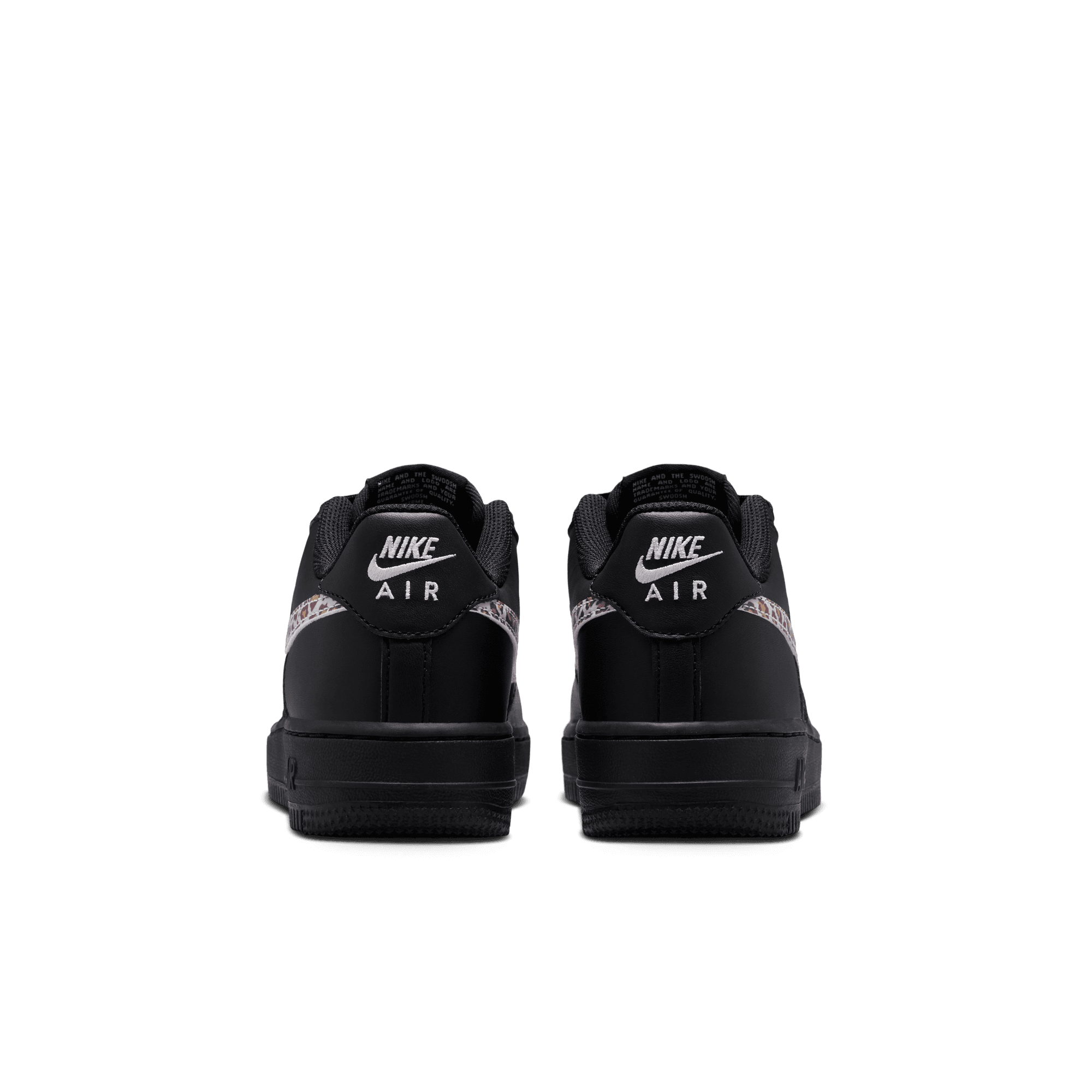 Nike Air Force 1 Low Cheetah "Black/White" Grade School Girls' Shoe - BLACK Thumbnail View 7