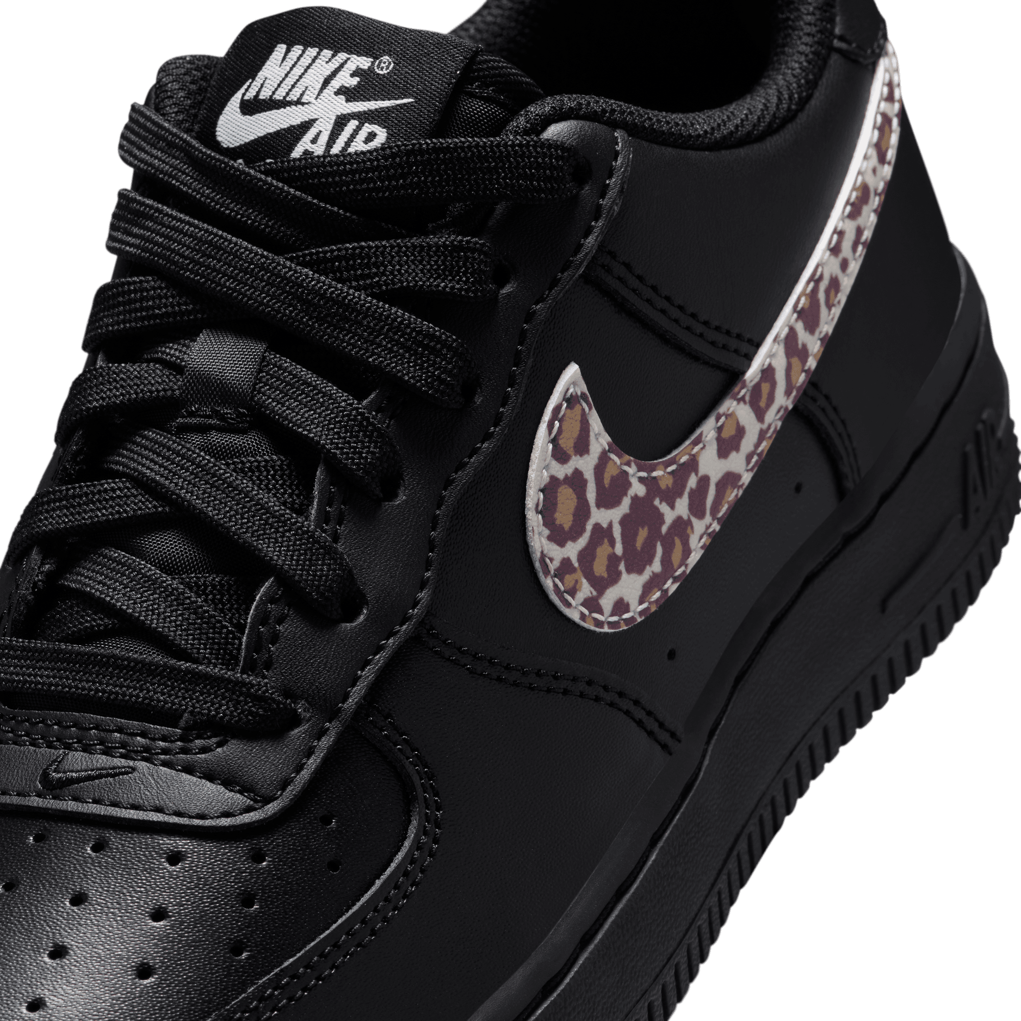 Nike Air Force 1 Low Cheetah "Black/White" Grade School Girls' Shoe - BLACK Thumbnail View 9