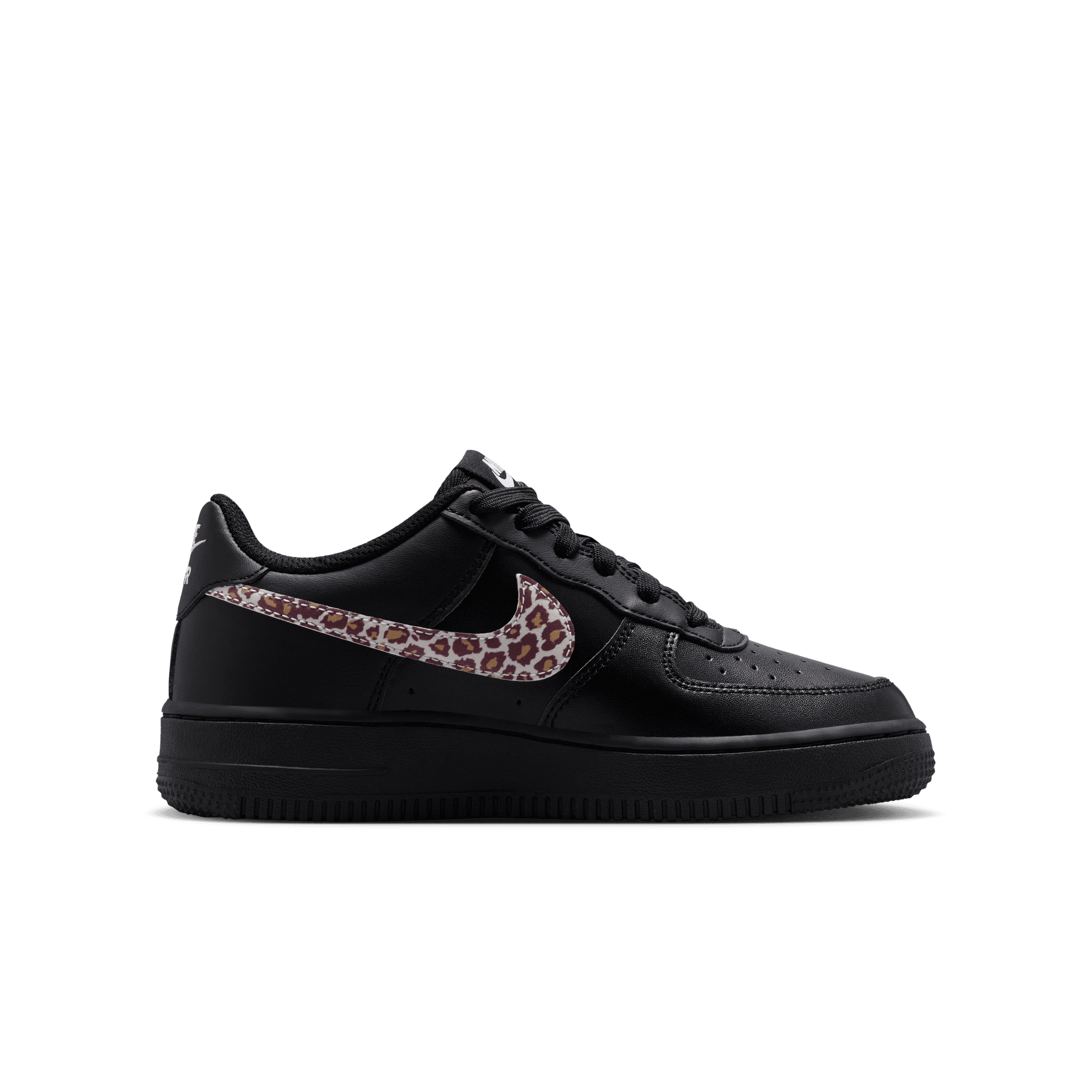 Nike Air Force 1 Low Grade School Girls' Cheetah "Black/White" Shoe