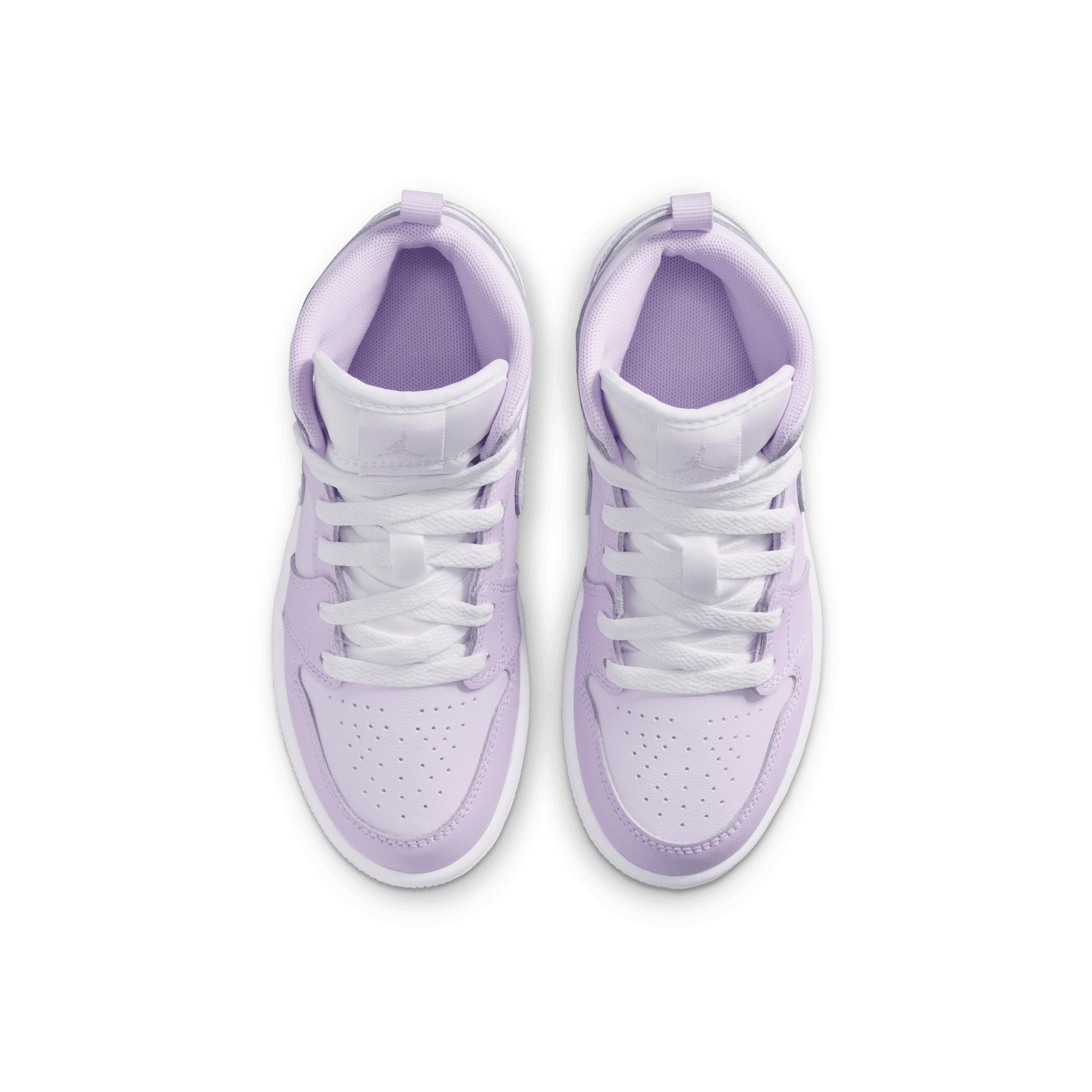 Jordan 1 Mid "Violet Mist/White/Barely Grape" Preschool Girls' Shoe - PURPLE/WHITE Thumbnail View 6