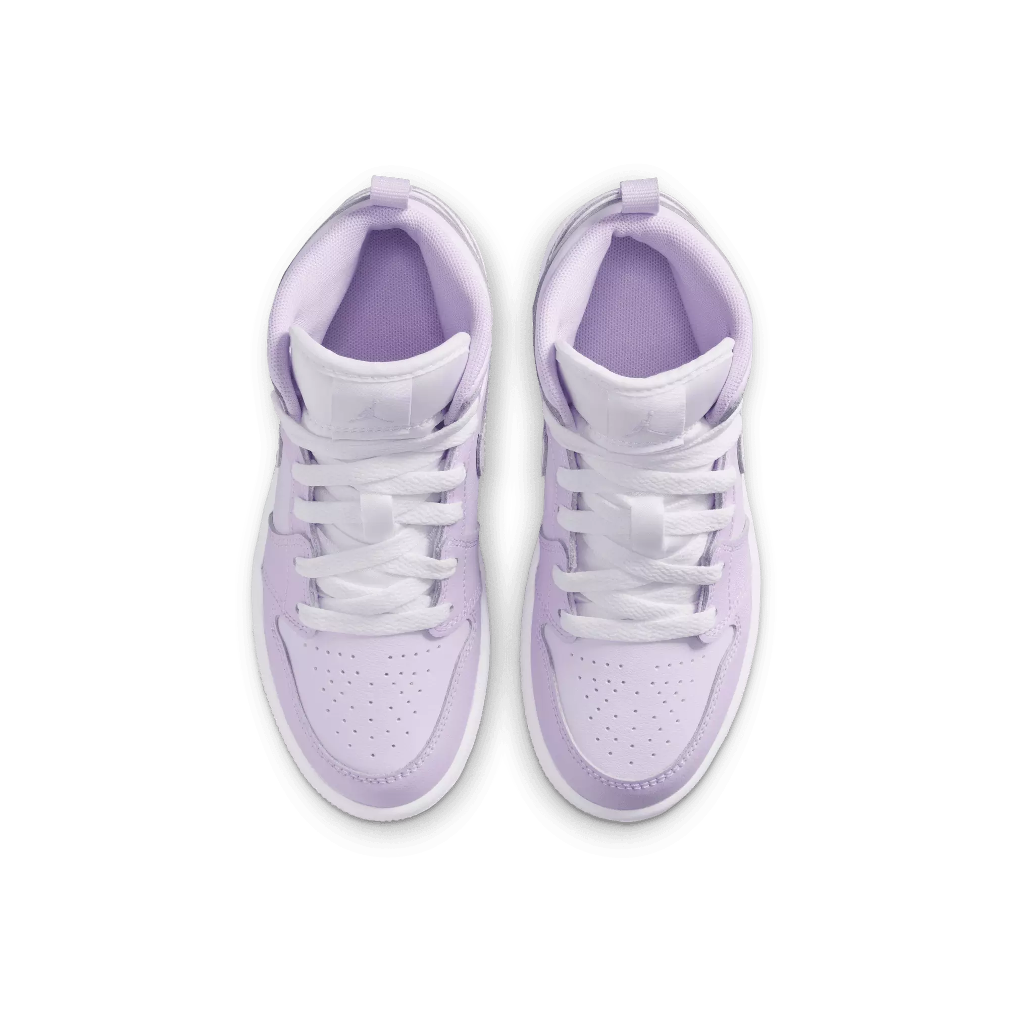 Jordan 1 Mid "Violet Mist/White/Barely Grape" Preschool Girls' Shoe - PURPLE/WHITE