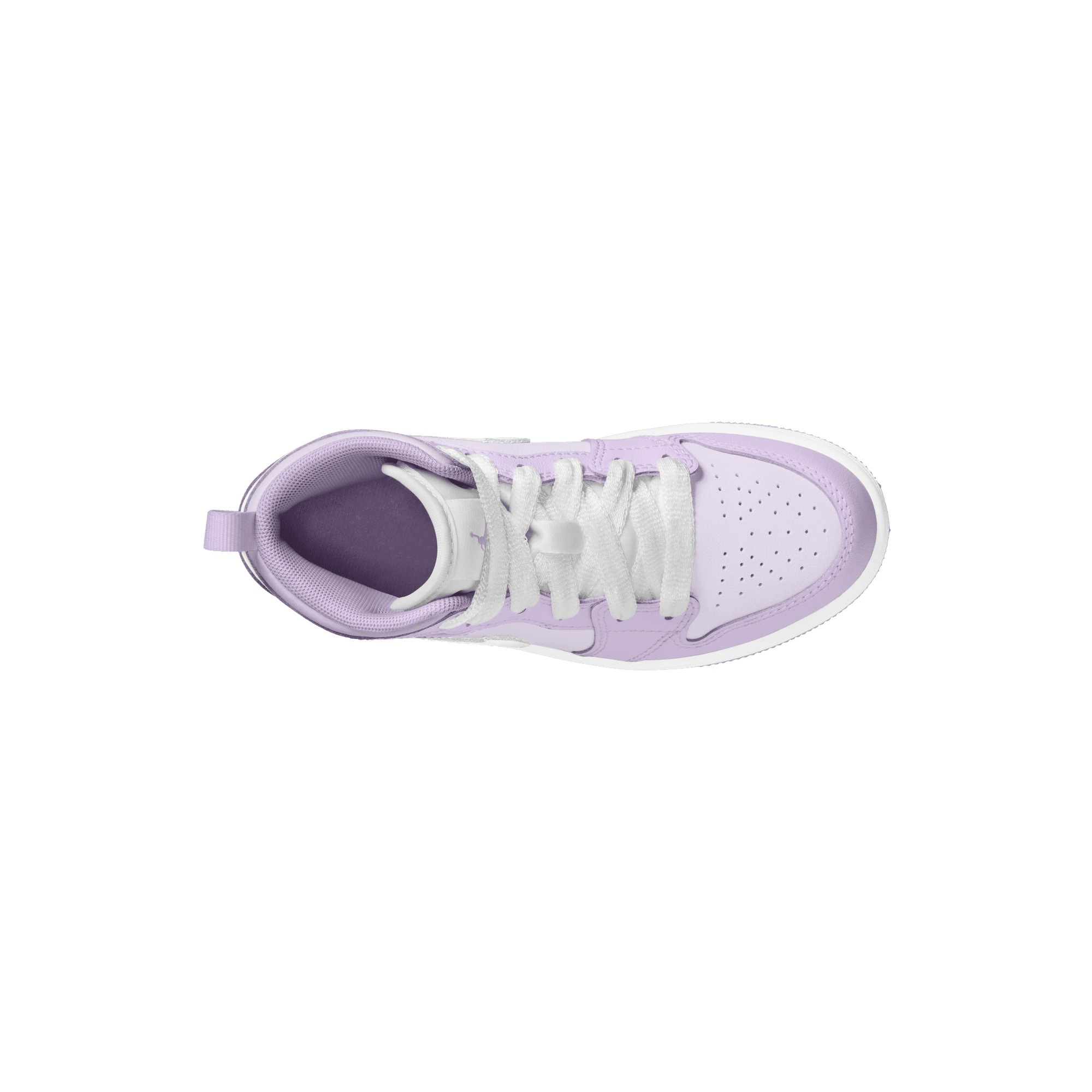 Jordan 1 Mid "Violet Mist/White/Barely Grape" Preschool Girls' Shoe - PURPLE/WHITE Thumbnail View 8