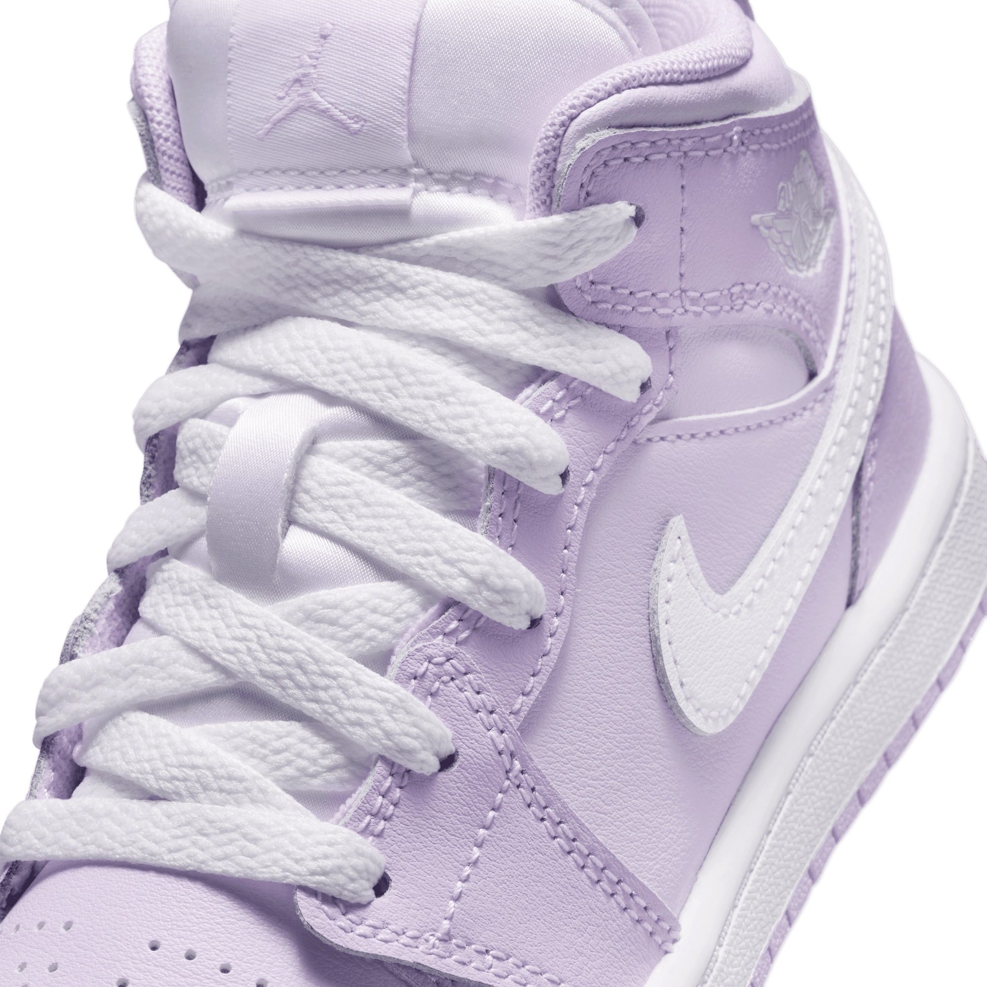 Jordan 1 Mid "Violet Mist/White/Barely Grape" Preschool Girls' Shoe - PURPLE/WHITE Thumbnail View 10