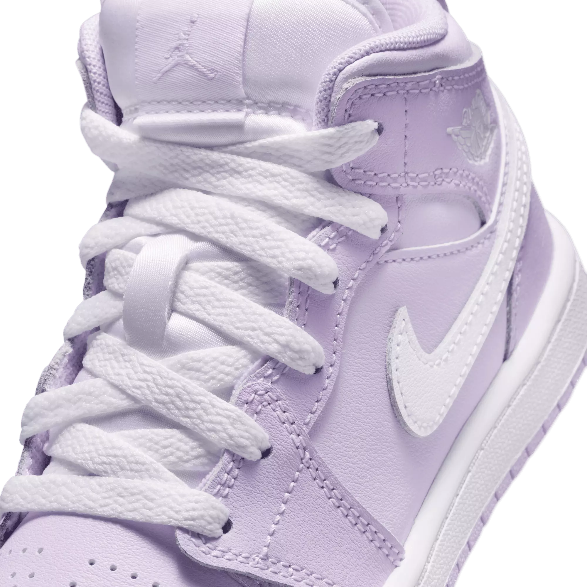 Jordan 1 Mid "Violet Mist/White/Barely Grape" Preschool Girls' Shoe - PURPLE/WHITE