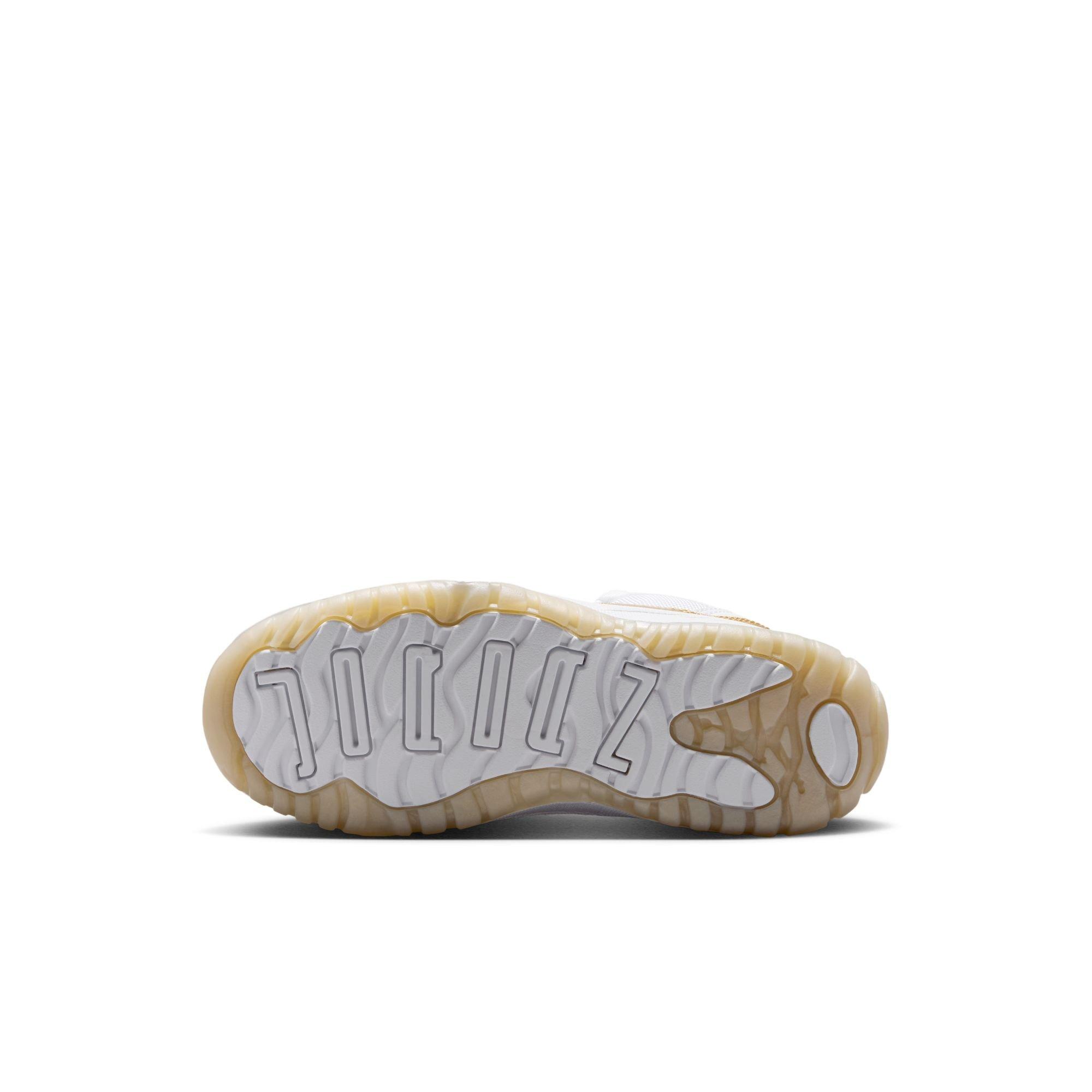 Jordan 11 Retro Low &ldquo;Mother's Day&rdquo; Preschool Girls' Shoe - WHITE/METALLIC GOLD Thumbnail View 11