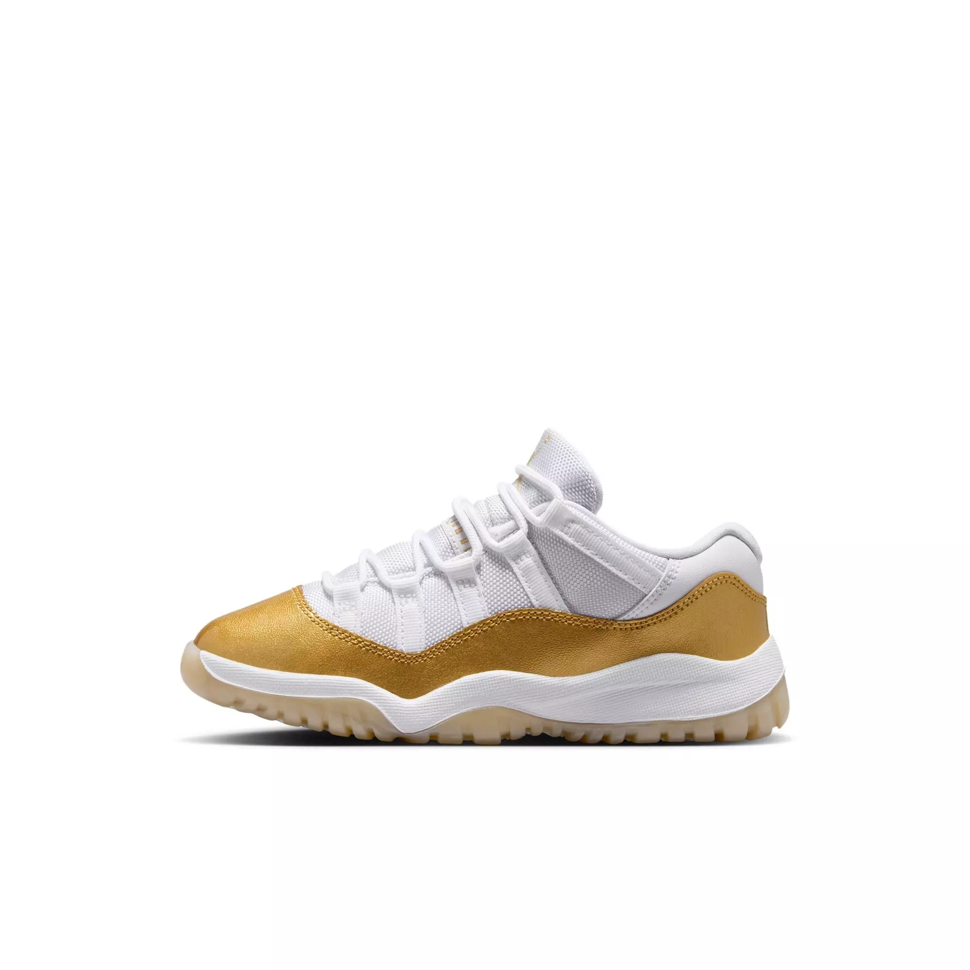 Jordan 11 Retro Low &ldquo;Mother's Day&rdquo; Preschool Girls' Shoe - WHITE/METALLIC GOLD