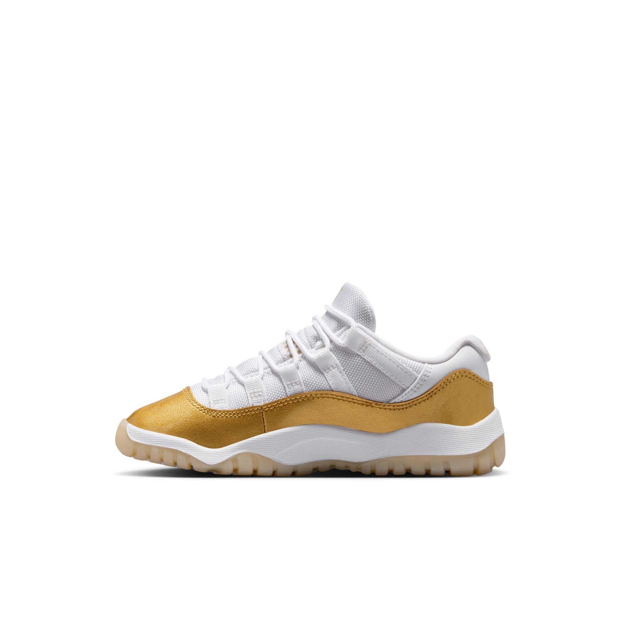 Jordan 11 Retro Low &ldquo;Mother's Day&rdquo; Preschool Girls' Shoe - WHITE/METALLIC GOLD Thumbnail View 8
