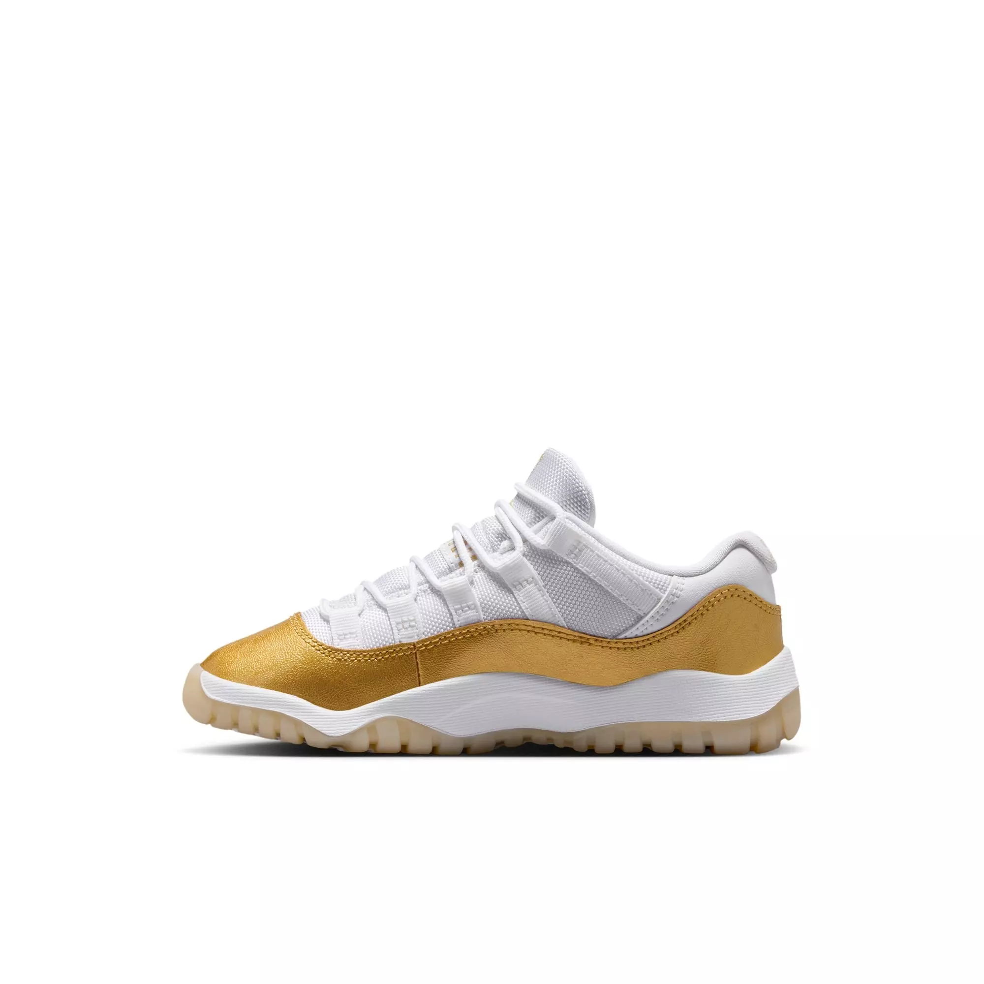 Jordan 11 Retro Low &ldquo;Mother's Day&rdquo; Preschool Girls' Shoe - WHITE/METALLIC GOLD