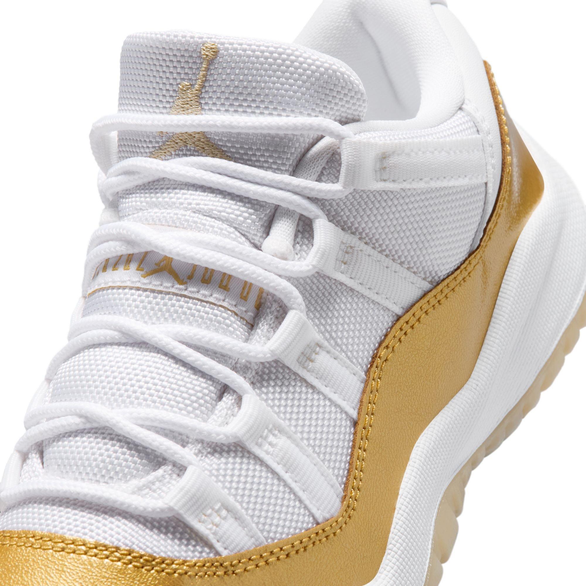 Jordan 11 Retro Low &ldquo;Mother's Day&rdquo; Preschool Girls' Shoe - WHITE/METALLIC GOLD Thumbnail View 5