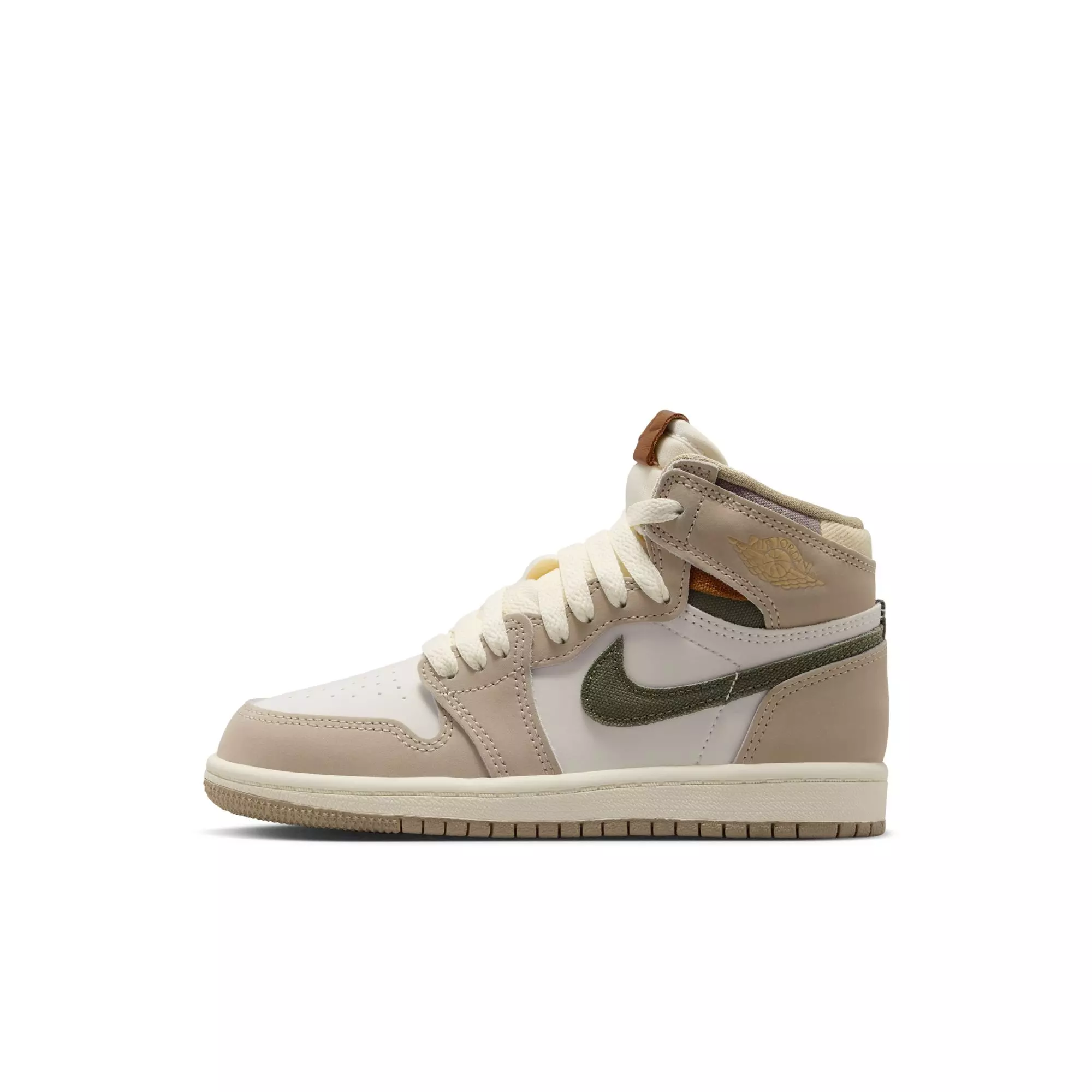 Jordan 1 Retro High OG "Khaki" Preschool Girls' Shoe - SAIL/CARGO KHAKI