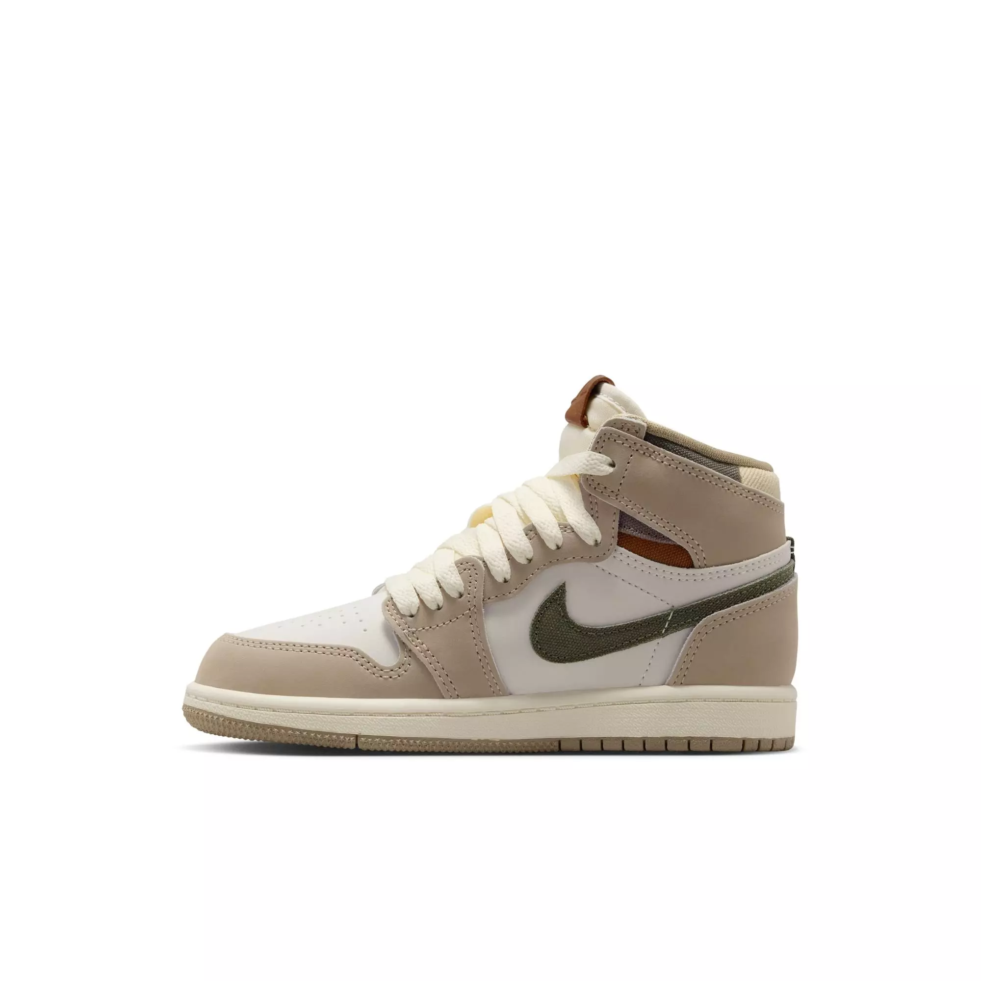 Jordan 1 Retro High OG "Khaki" Preschool Girls' Shoe - SAIL/CARGO KHAKI