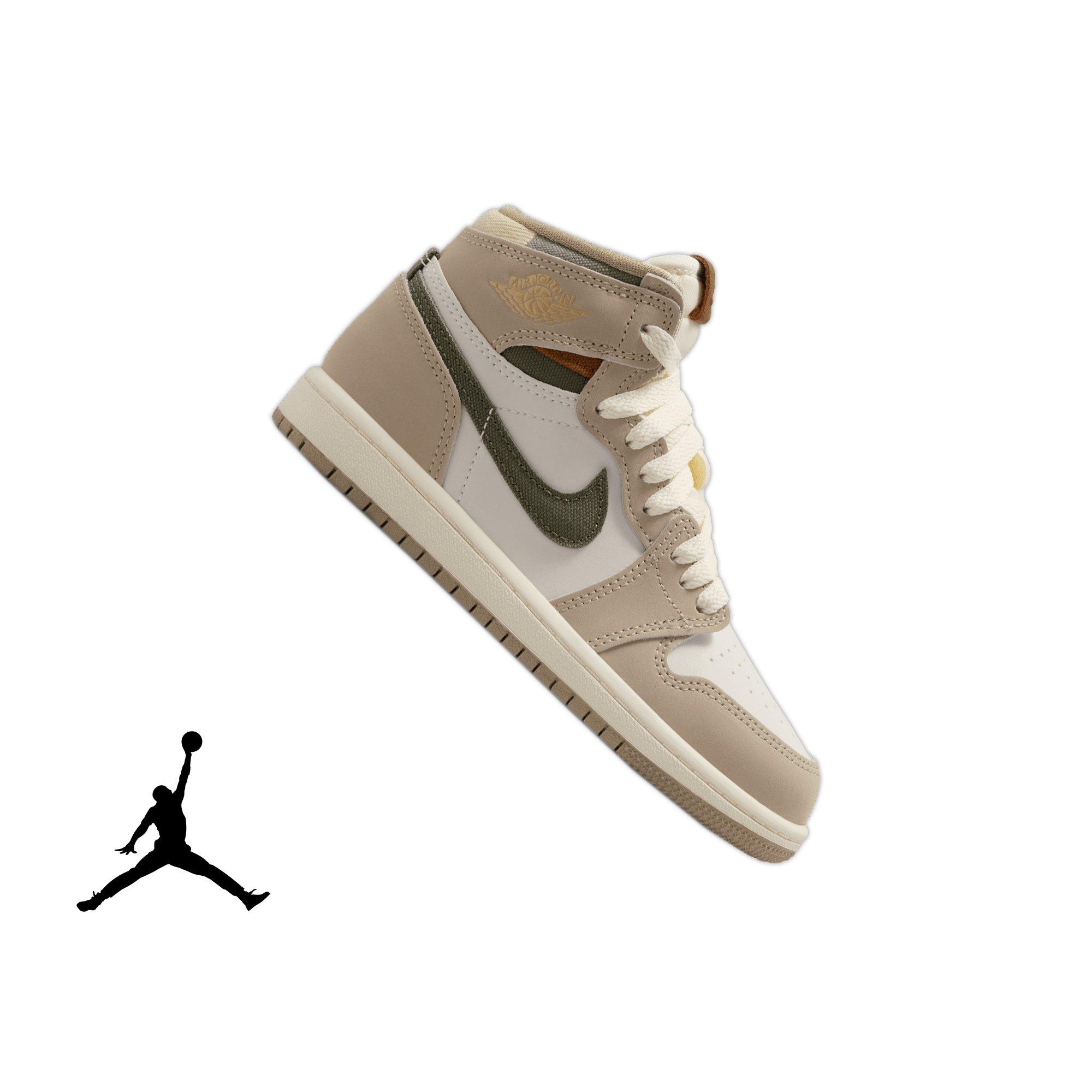 Jordan 1 Retro High OG Preschool Girls' "Khaki" Shoe