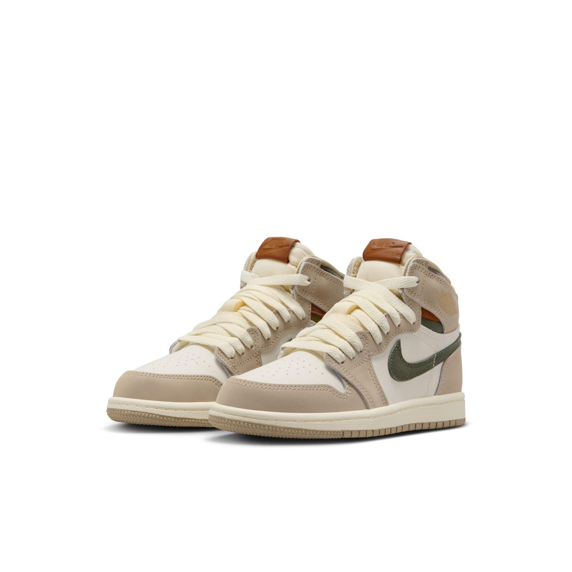 Jordan 1 Retro High OG "Khaki" Preschool Girls' Shoe - SAIL/CARGO KHAKI Thumbnail View 4