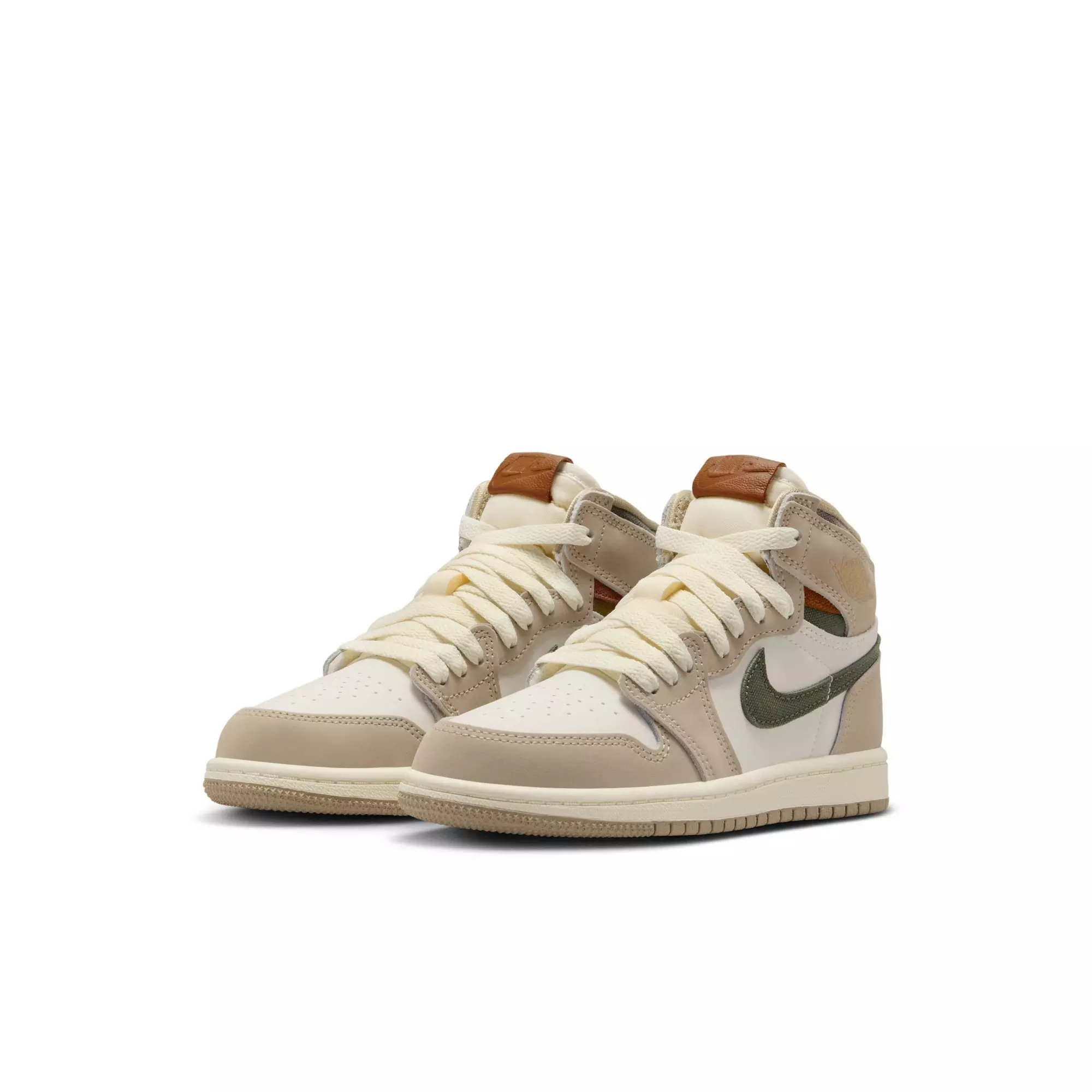 Jordan 1 Retro High OG "Khaki" Preschool Girls' Shoe - SAIL/CARGO KHAKI