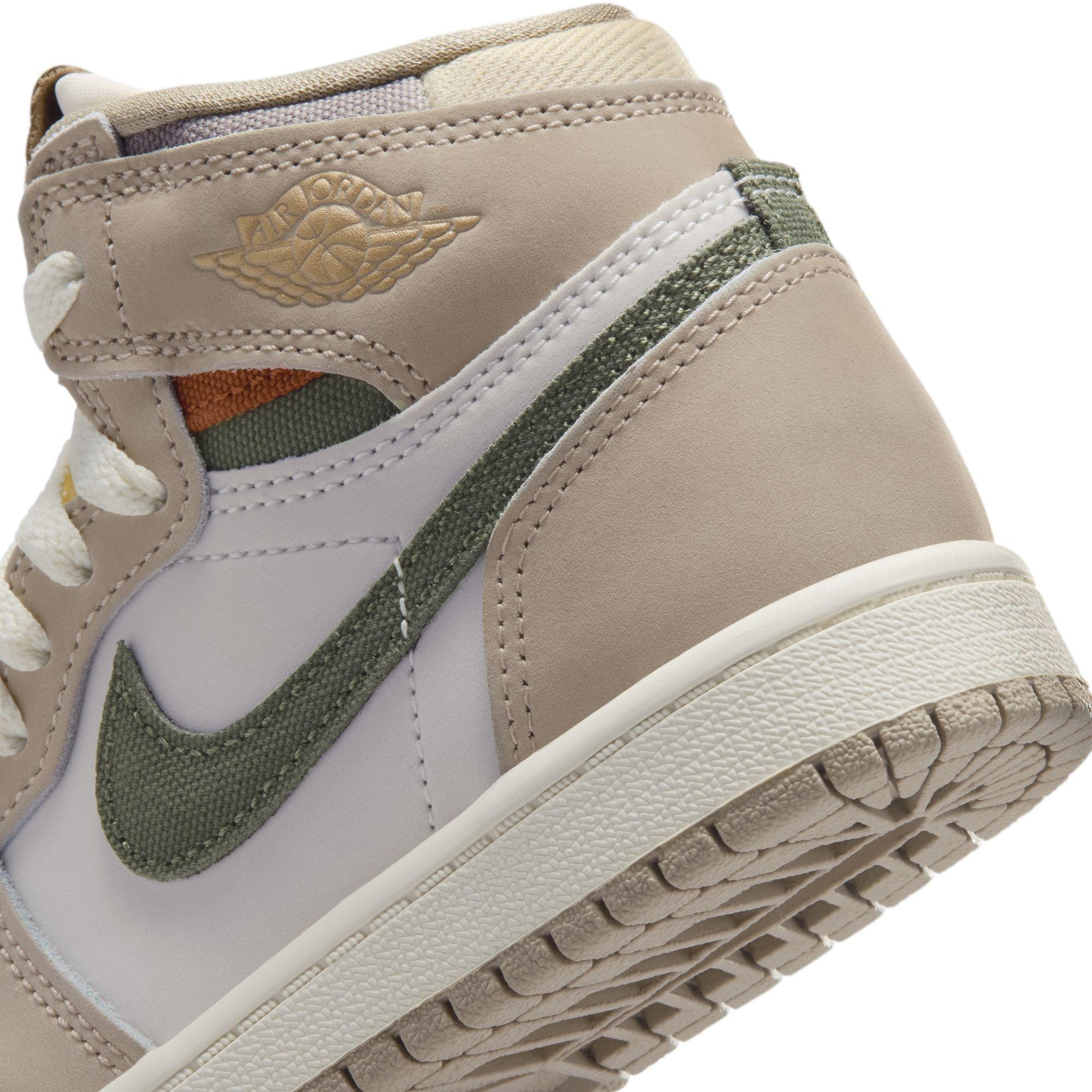 Jordan 1 Retro High OG "Khaki" Preschool Girls' Shoe - SAIL/CARGO KHAKI Thumbnail View 6