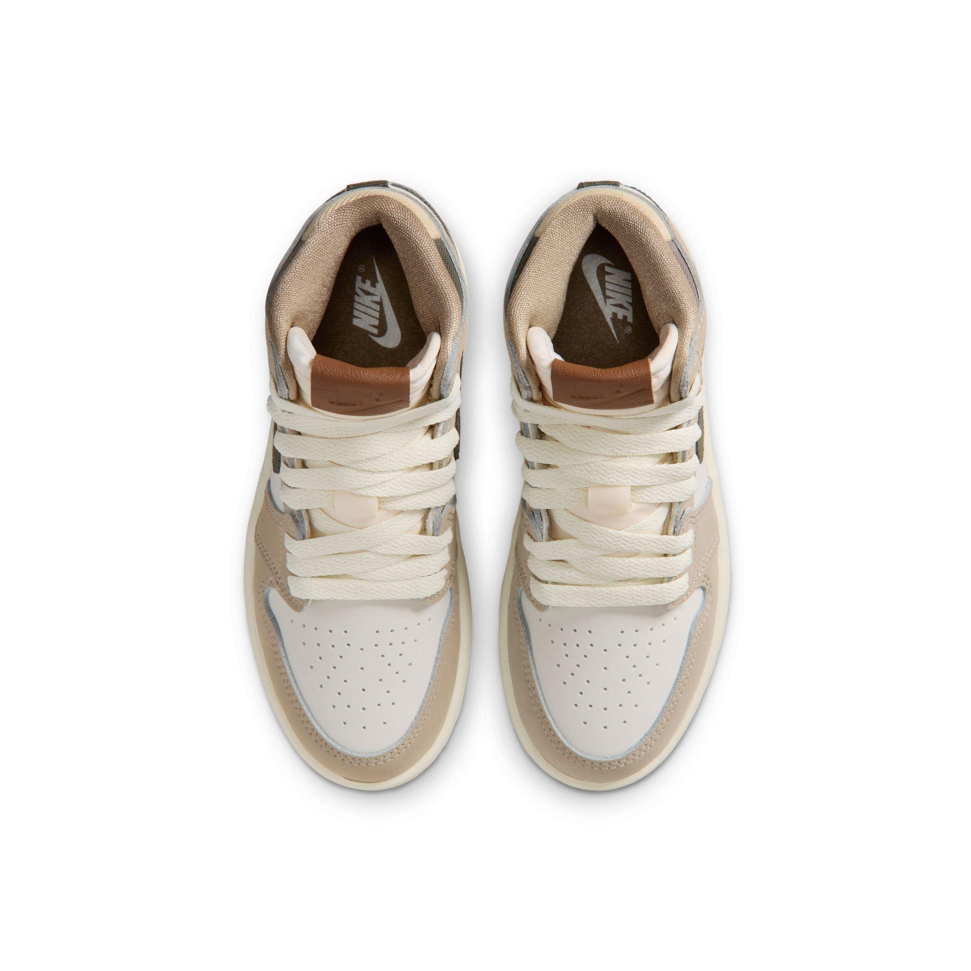 Jordan 1 Retro High OG "Khaki" Preschool Girls' Shoe - SAIL/CARGO KHAKI Thumbnail View 11