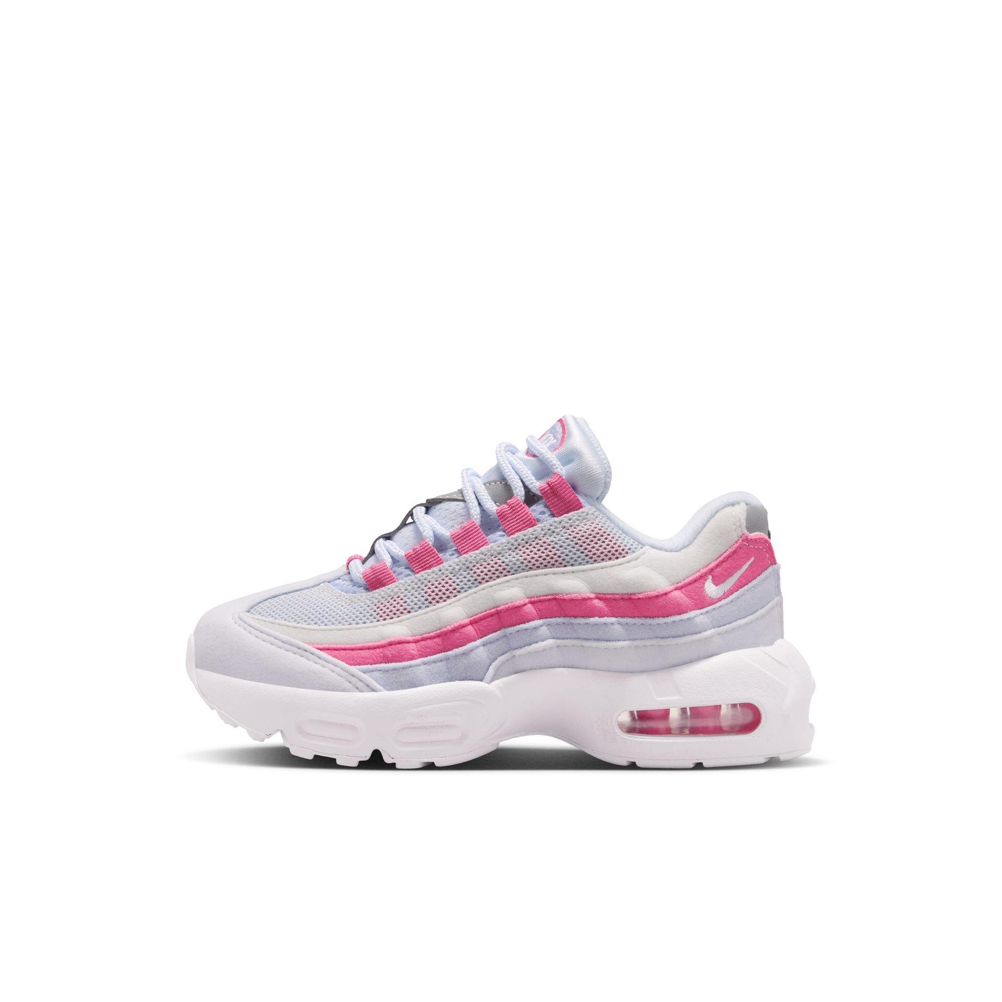 Nike Air Max 95 "Football Grey/White/Peony/Ghost" Preschool Girls' Shoe - PINK/WHITE Thumbnail View 3