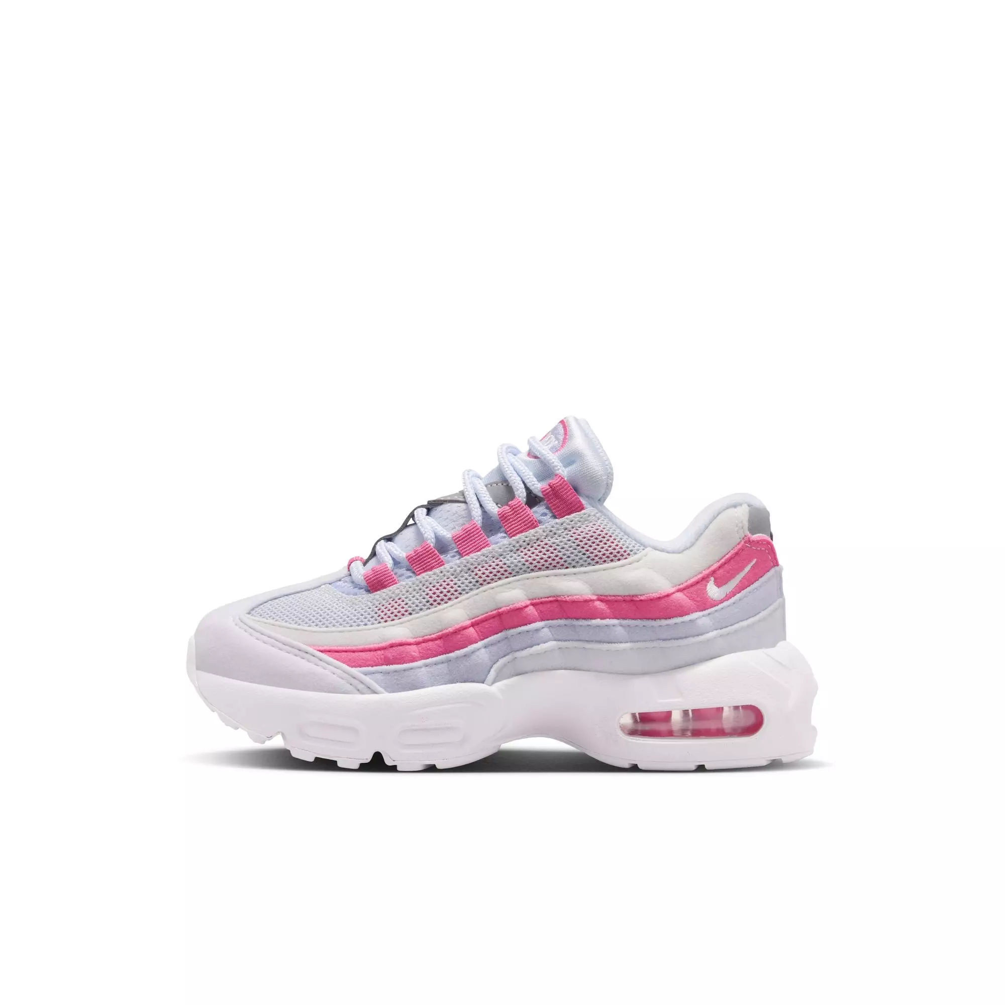 Nike Air Max 95 "Football Grey/White/Peony/Ghost" Preschool Girls' Shoe - PINK/WHITE