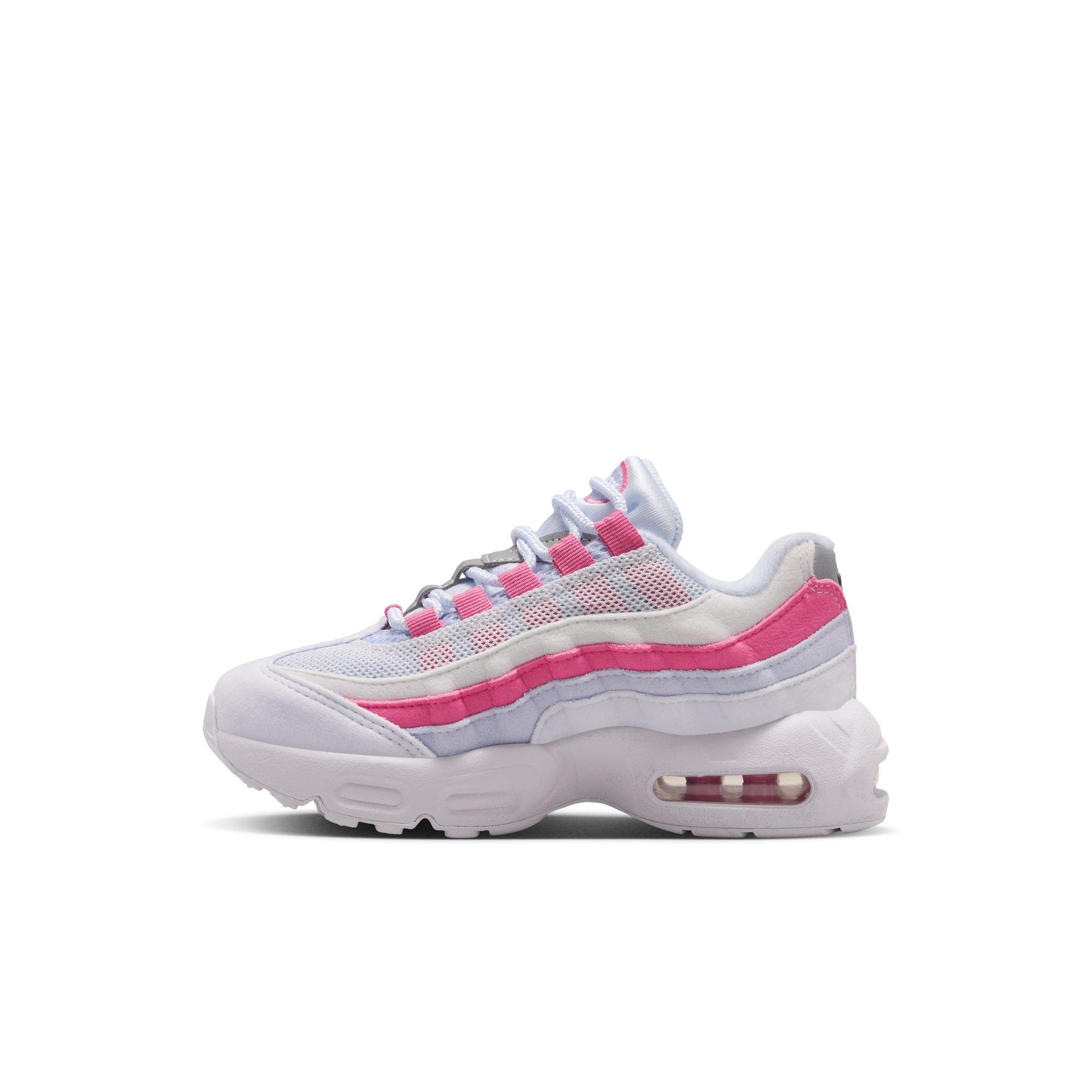 Nike Air Max 95 "Football Grey/White/Peony/Ghost" Preschool Girls' Shoe - PINK/WHITE Thumbnail View 4