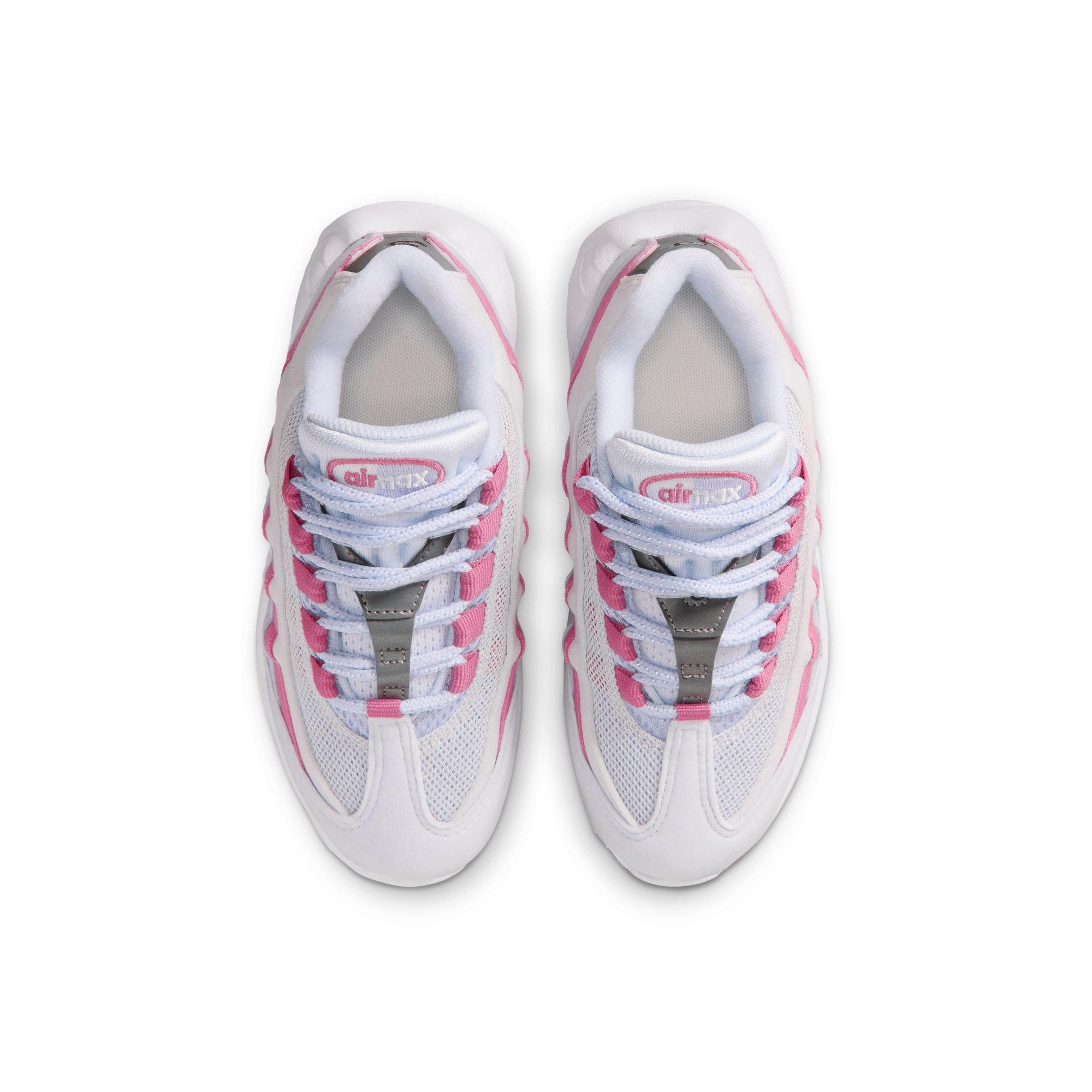 Nike Air Max 95 "Football Grey/White/Peony/Ghost" Preschool Girls' Shoe - PINK/WHITE Thumbnail View 6