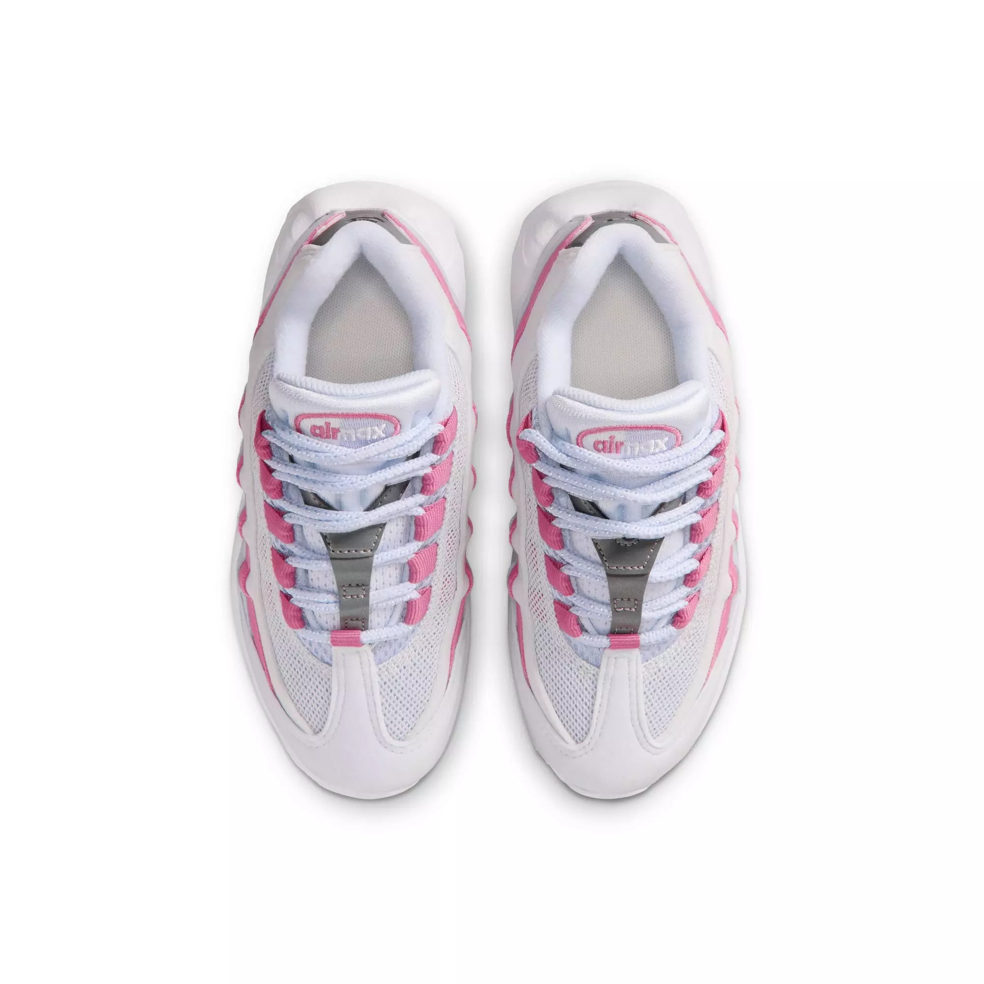 Nike Air Max 95 "Football Grey/White/Peony/Ghost" Preschool Girls' Shoe - PINK/WHITE