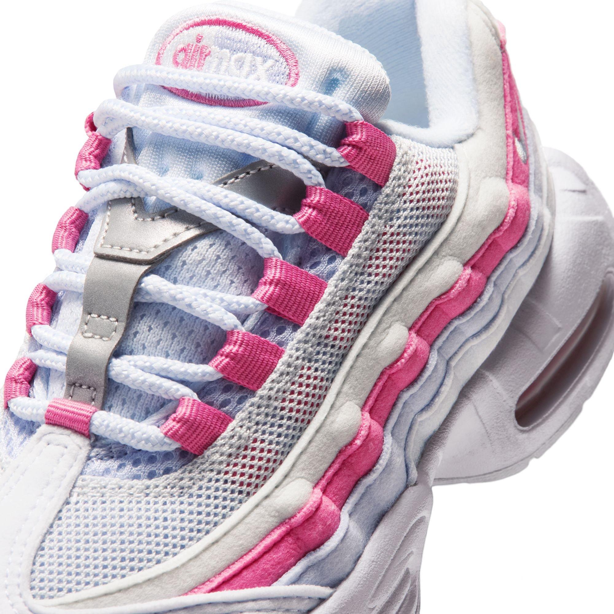 Nike Air Max 95 "Football Grey/White/Peony/Ghost" Preschool Girls' Shoe - PINK/WHITE Thumbnail View 10