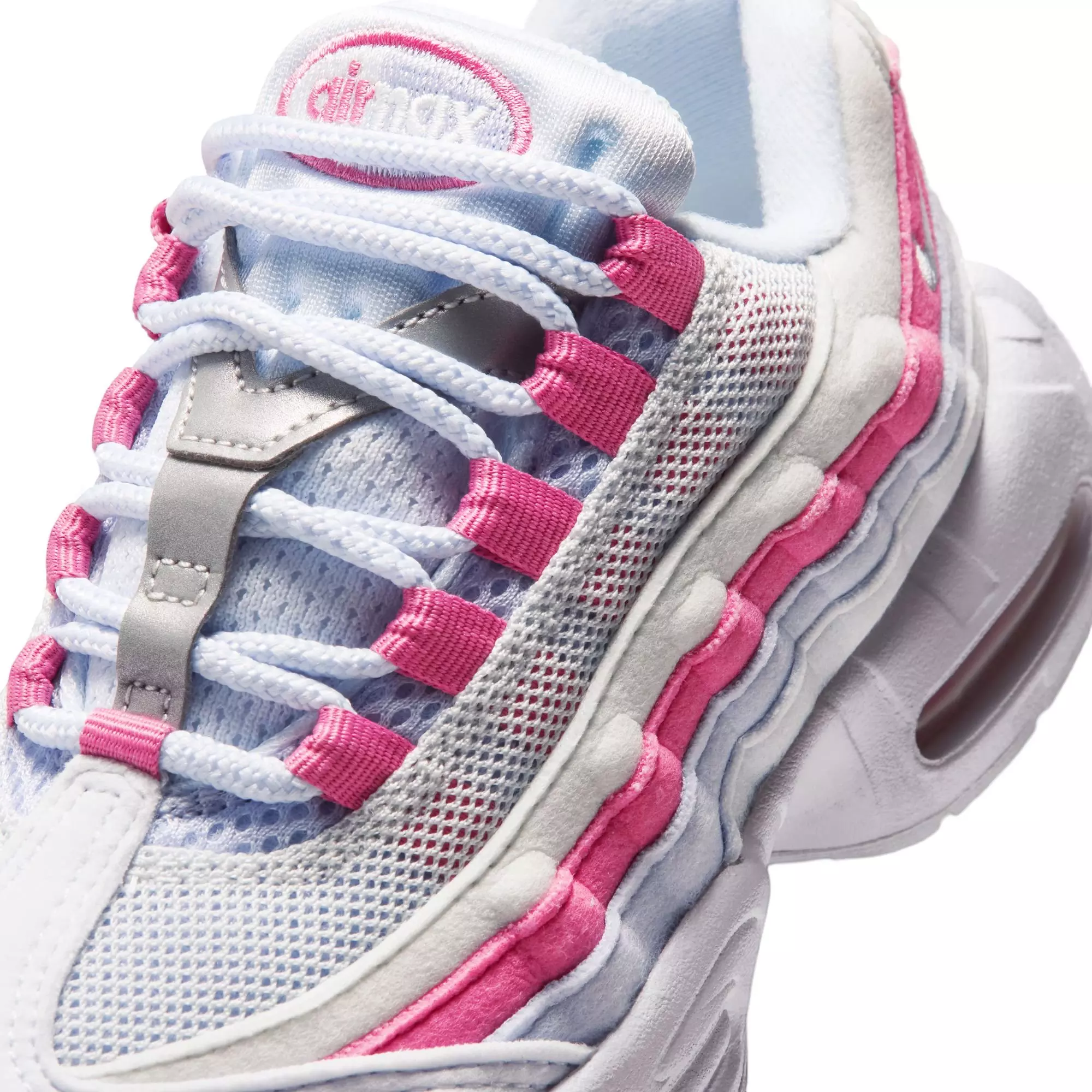 Nike Air Max 95 "Football Grey/White/Peony/Ghost" Preschool Girls' Shoe - PINK/WHITE