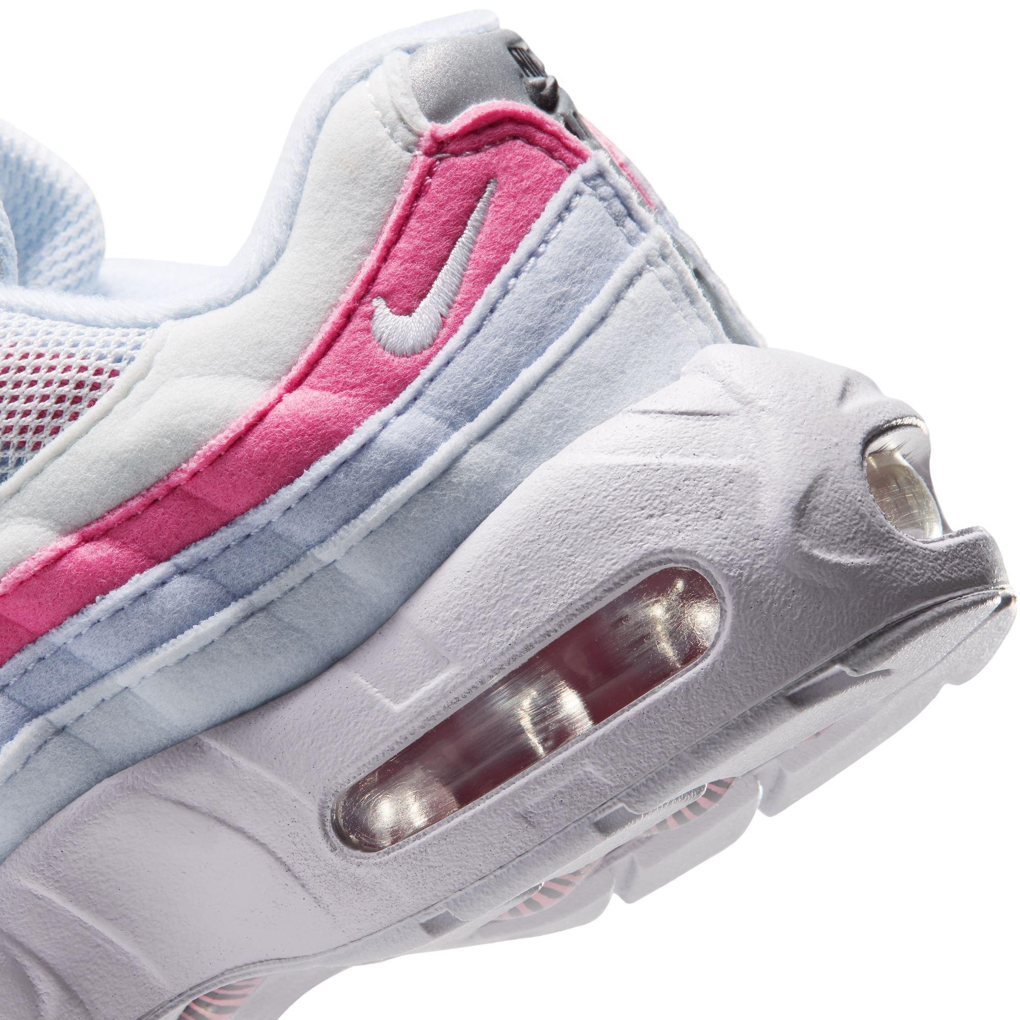 Nike Air Max 95 "Football Grey/White/Peony/Ghost" Preschool Girls' Shoe - PINK/WHITE Thumbnail View 11