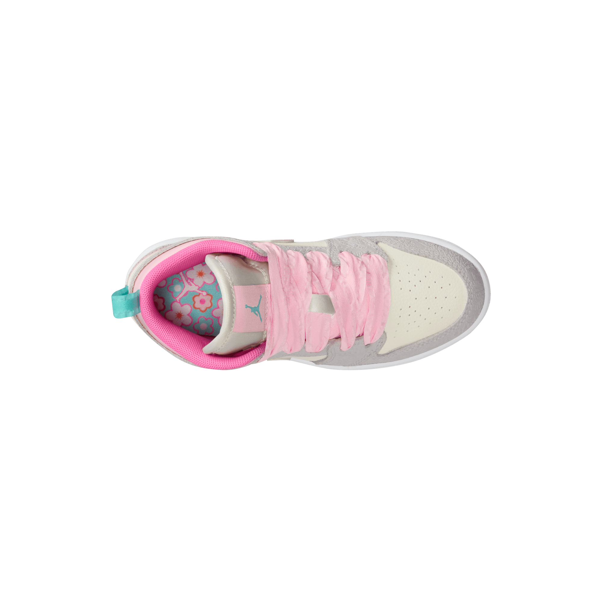 Jordan 1 Mid SE "Vast Grey/Pink Glow/Sail" Toddler Girls' Shoe - PINK/GREY Thumbnail View 8