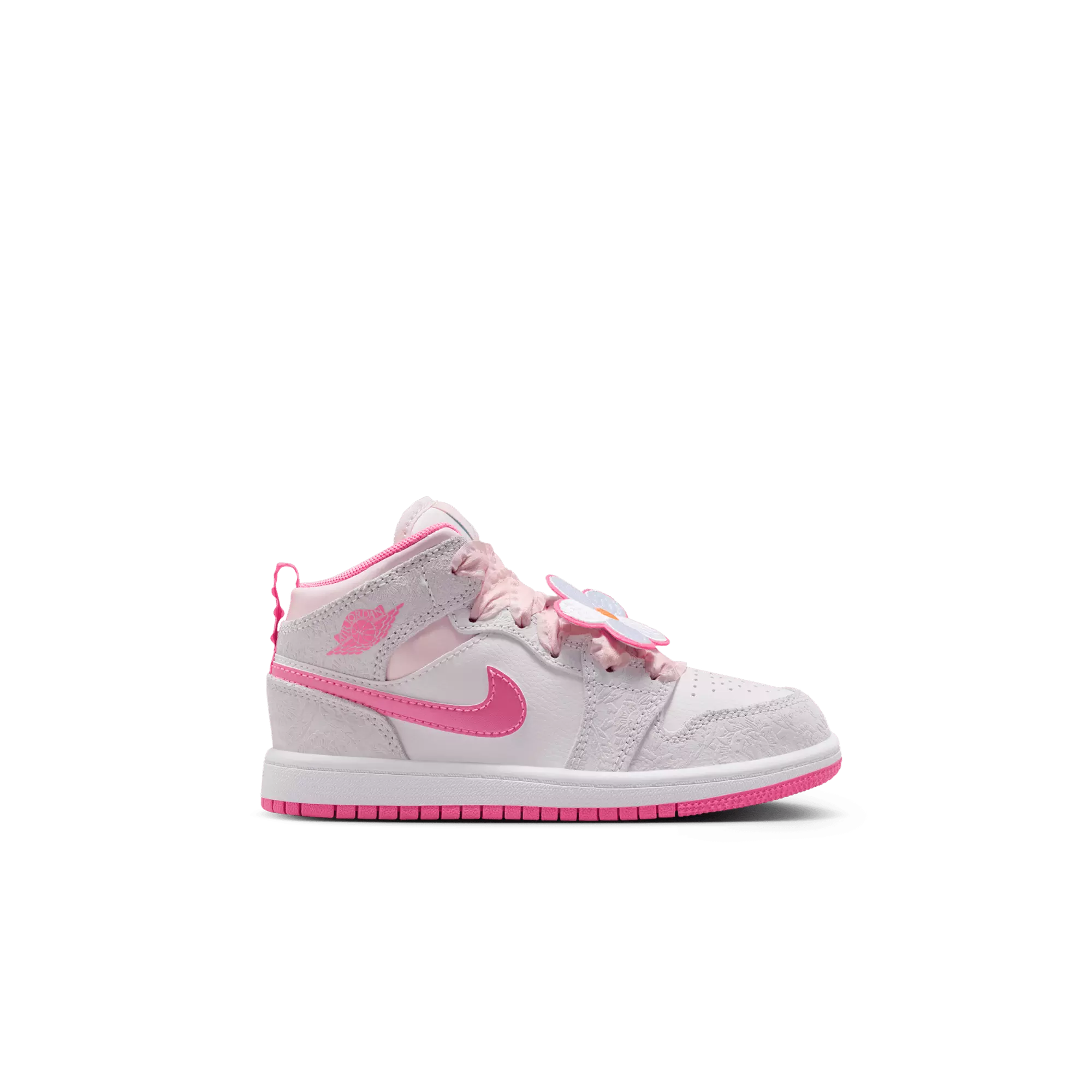 Jordan 1 Mid SE "Vast Grey/Pink Glow/Pearl Pink" Toddler Girls' Shoe - PINK/GREY