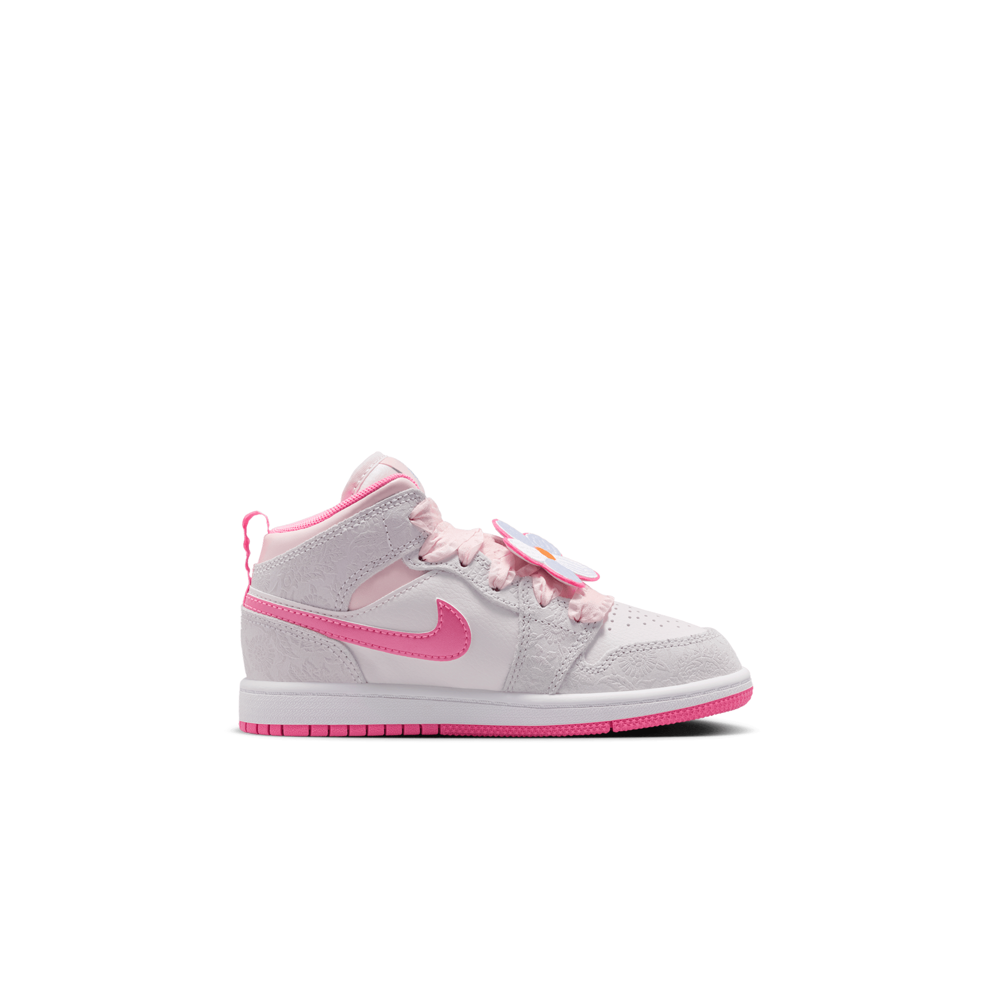 Jordan 1 Mid SE Toddler Girls' "Vast Grey/Pink Glow/Pearl Pink" Shoe