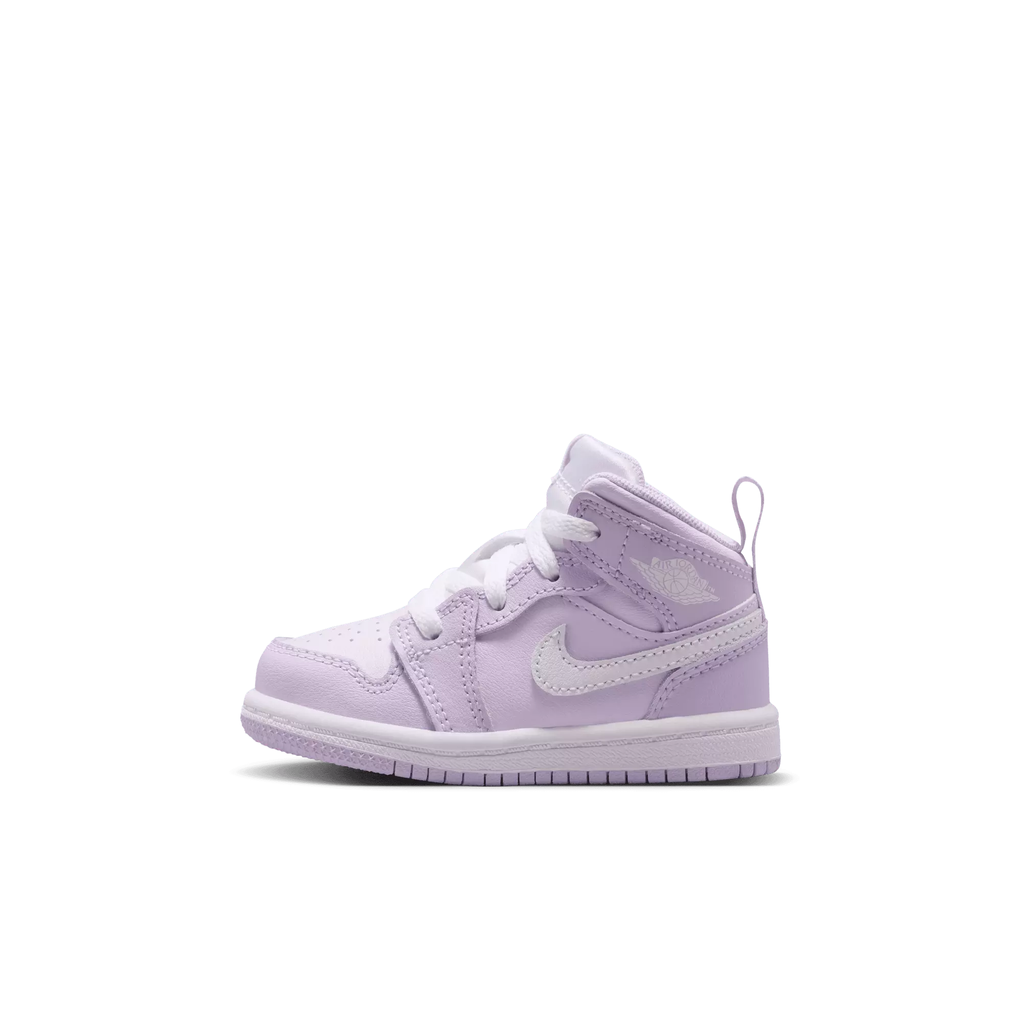 Jordan 1 Mid "Violet Mist/White/Barely Grape" Toddler Girls' Shoe - PURPLE/WHITE