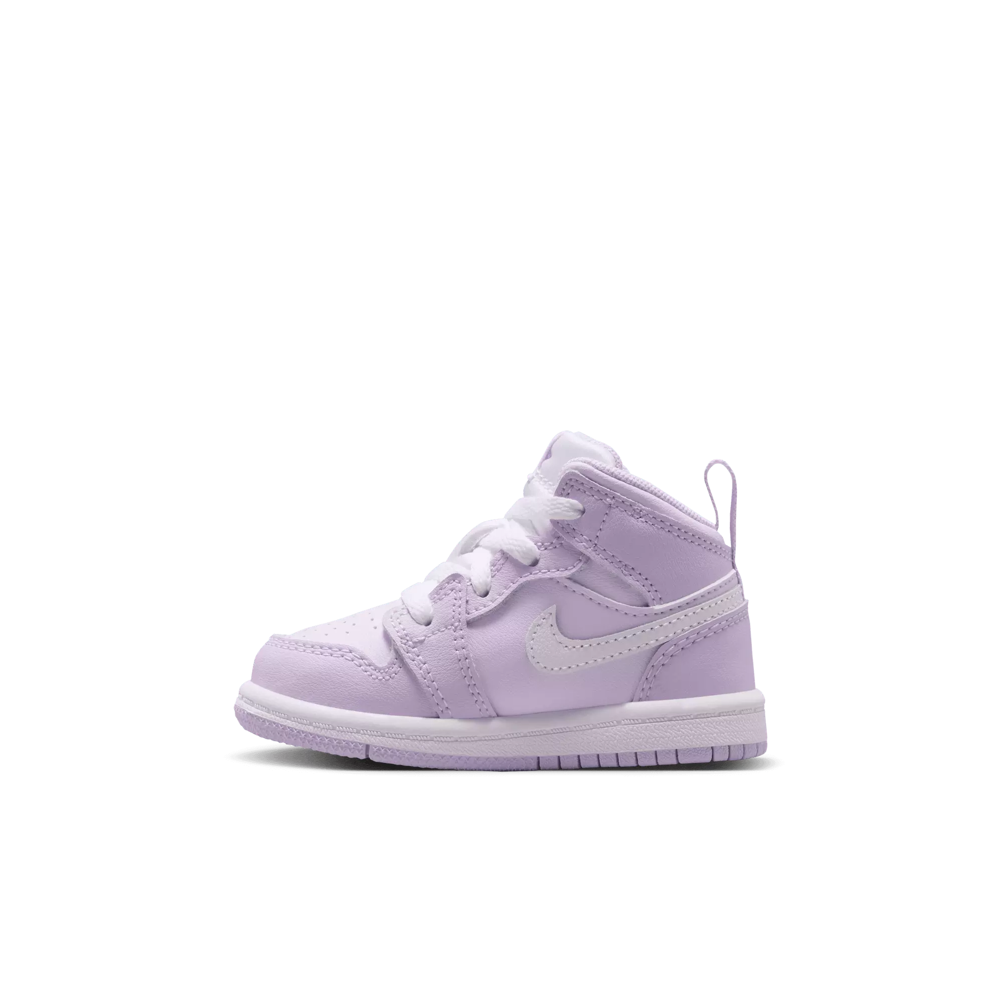 Jordan 1 Mid "Violet Mist/White/Barely Grape" Toddler Girls' Shoe - PURPLE/WHITE