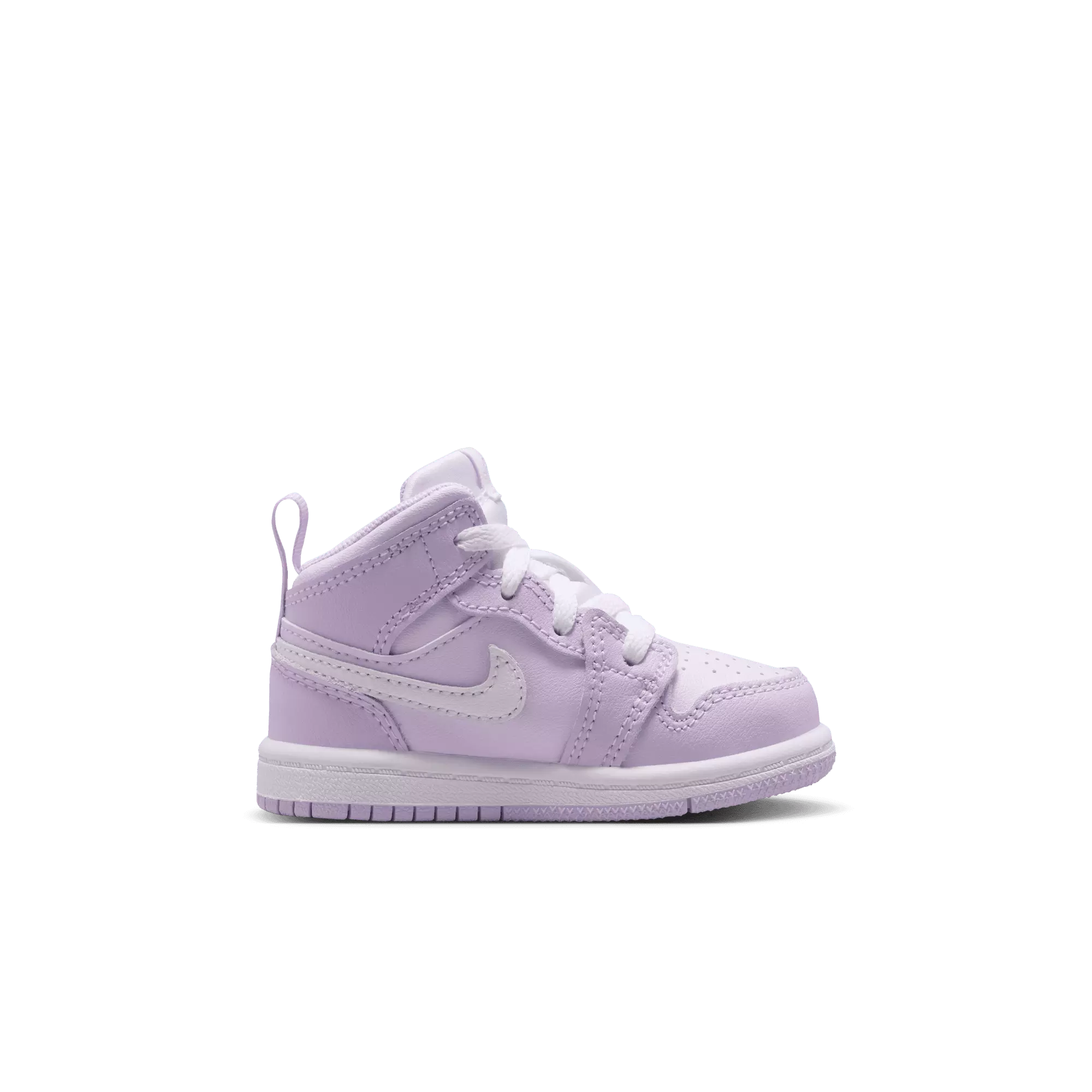 Jordan 1 Mid "Violet Mist/White/Barely Grape" Toddler Girls' Shoe - PURPLE/WHITE