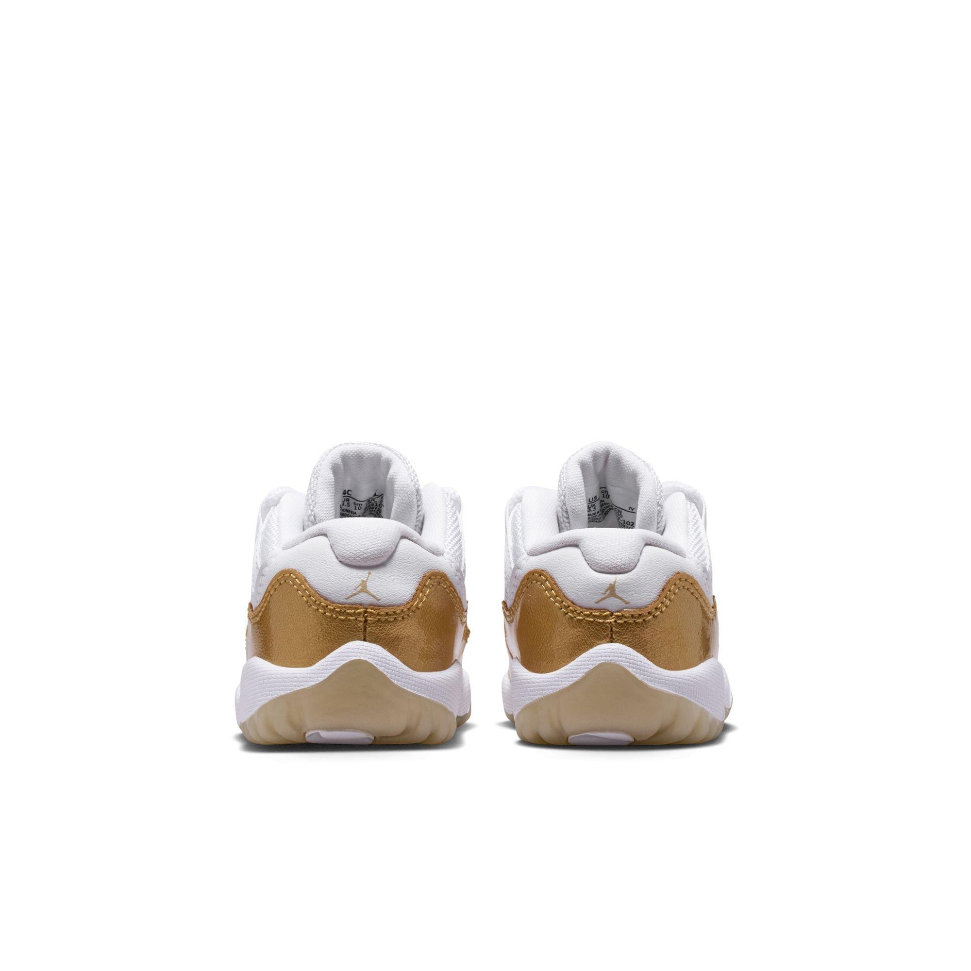 Jordan 11 Retro Low &ldquo;Mother's Day&rdquo; Toddler Girls' Shoe - WHITE/METALLIC GOLD Thumbnail View 8
