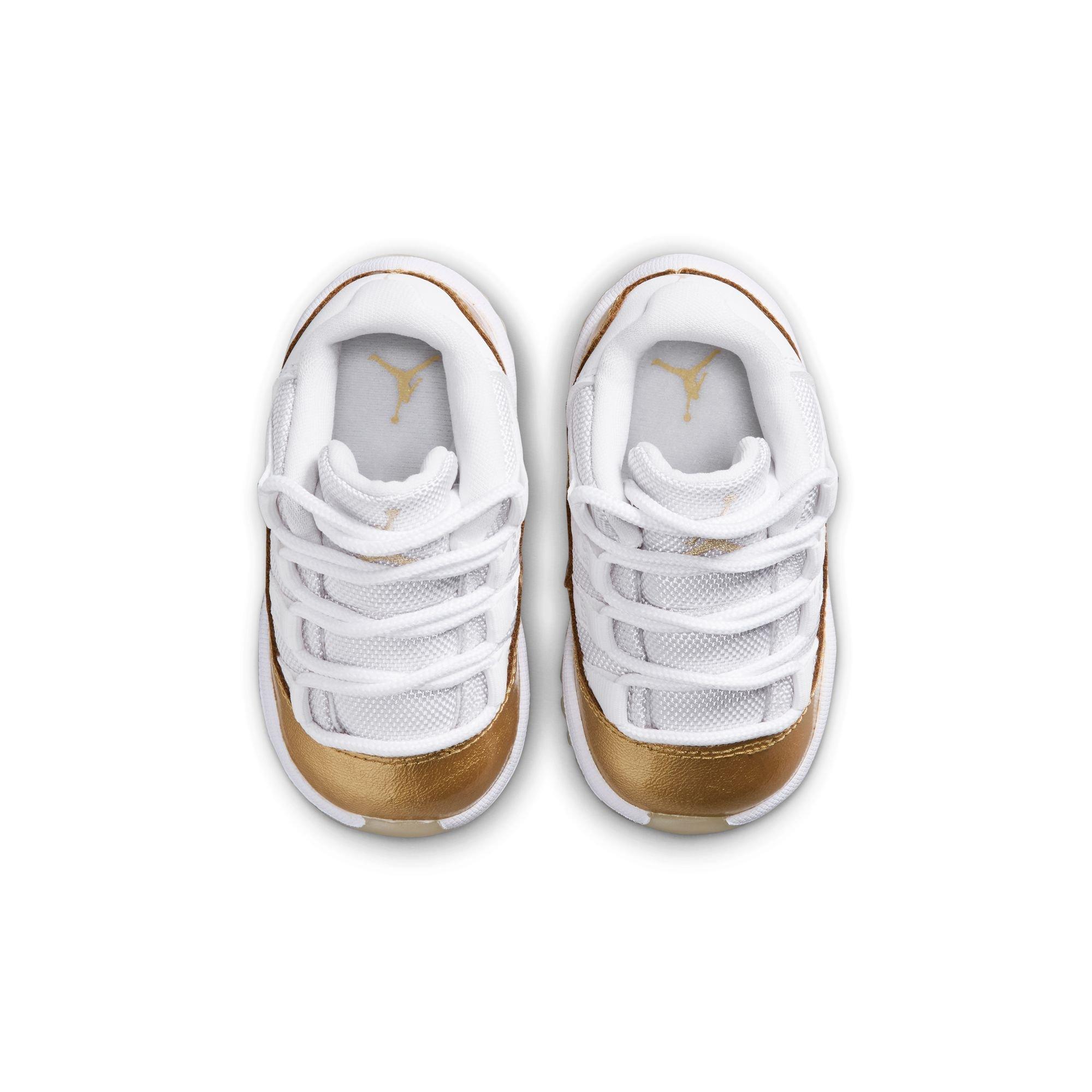 Jordan 11 Retro Low &ldquo;Mother's Day&rdquo; Toddler Girls' Shoe - WHITE/METALLIC GOLD Thumbnail View 9