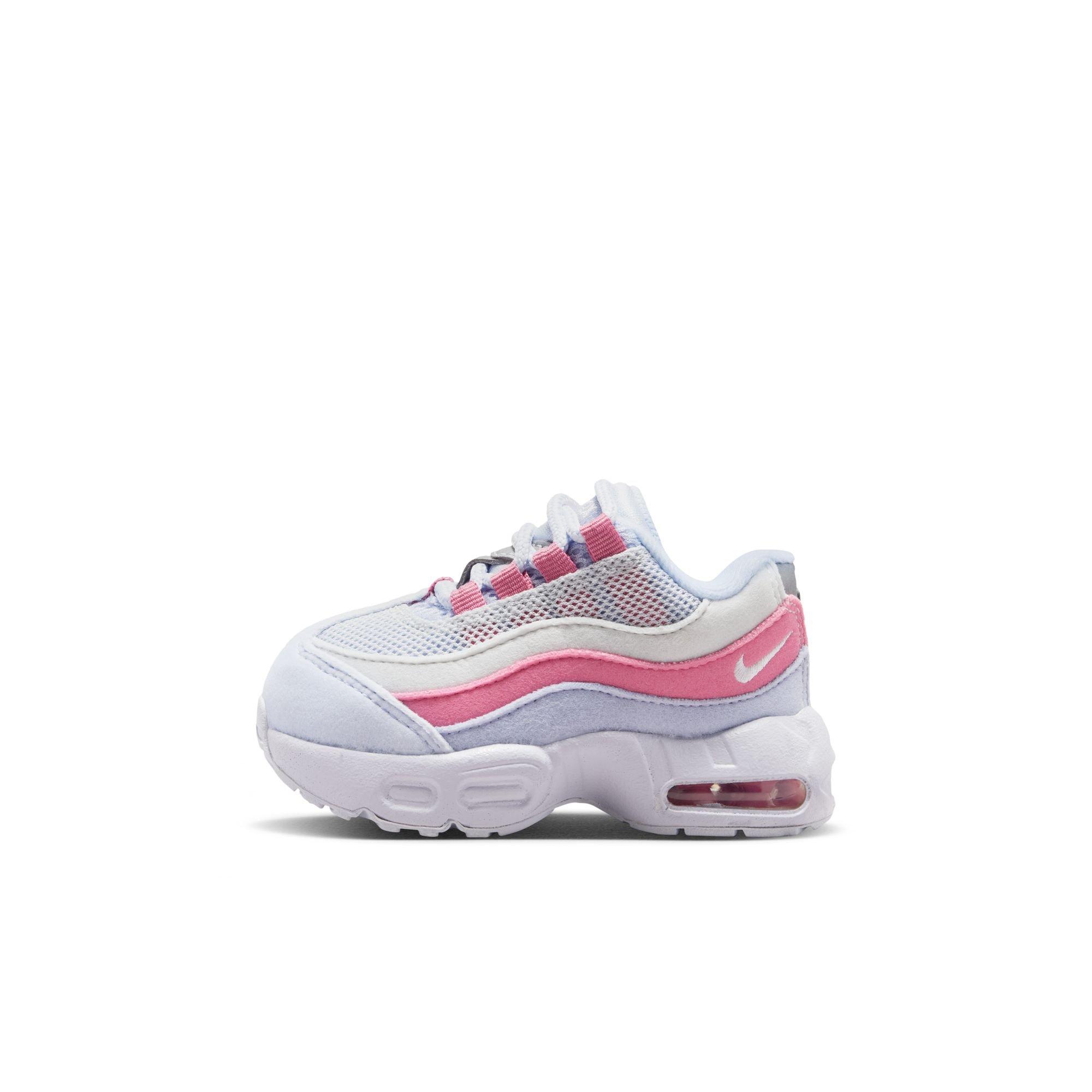 Nike Little Max '95 "Football Grey/White/Peony Ghost" Toddler Girls' Shoe - PINK/WHITE Thumbnail View 3