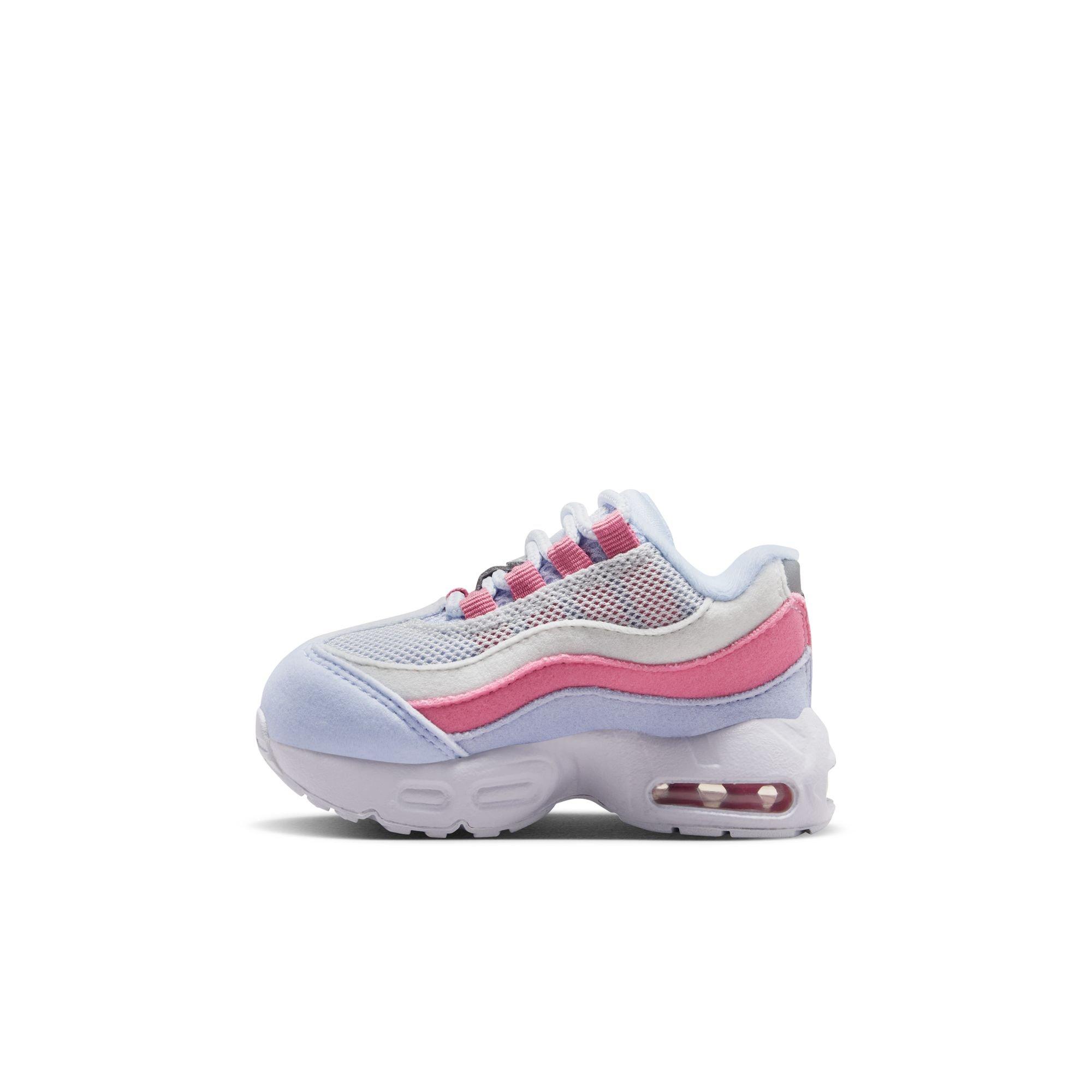 Nike Little Max '95 "Football Grey/White/Peony Ghost" Toddler Girls' Shoe - PINK/WHITE Thumbnail View 4
