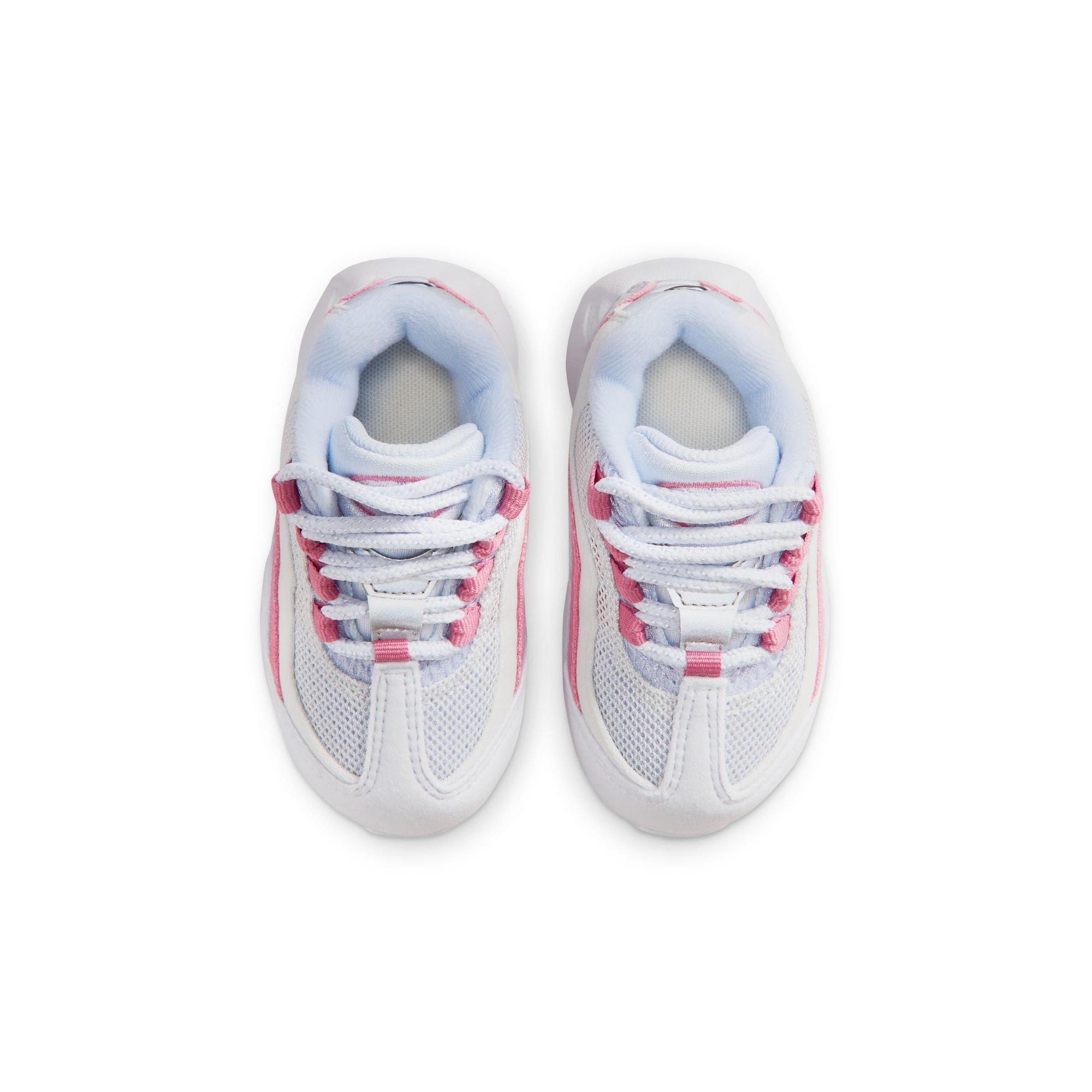 Nike Little Max '95 "Football Grey/White/Peony Ghost" Toddler Girls' Shoe - PINK/WHITE Thumbnail View 6