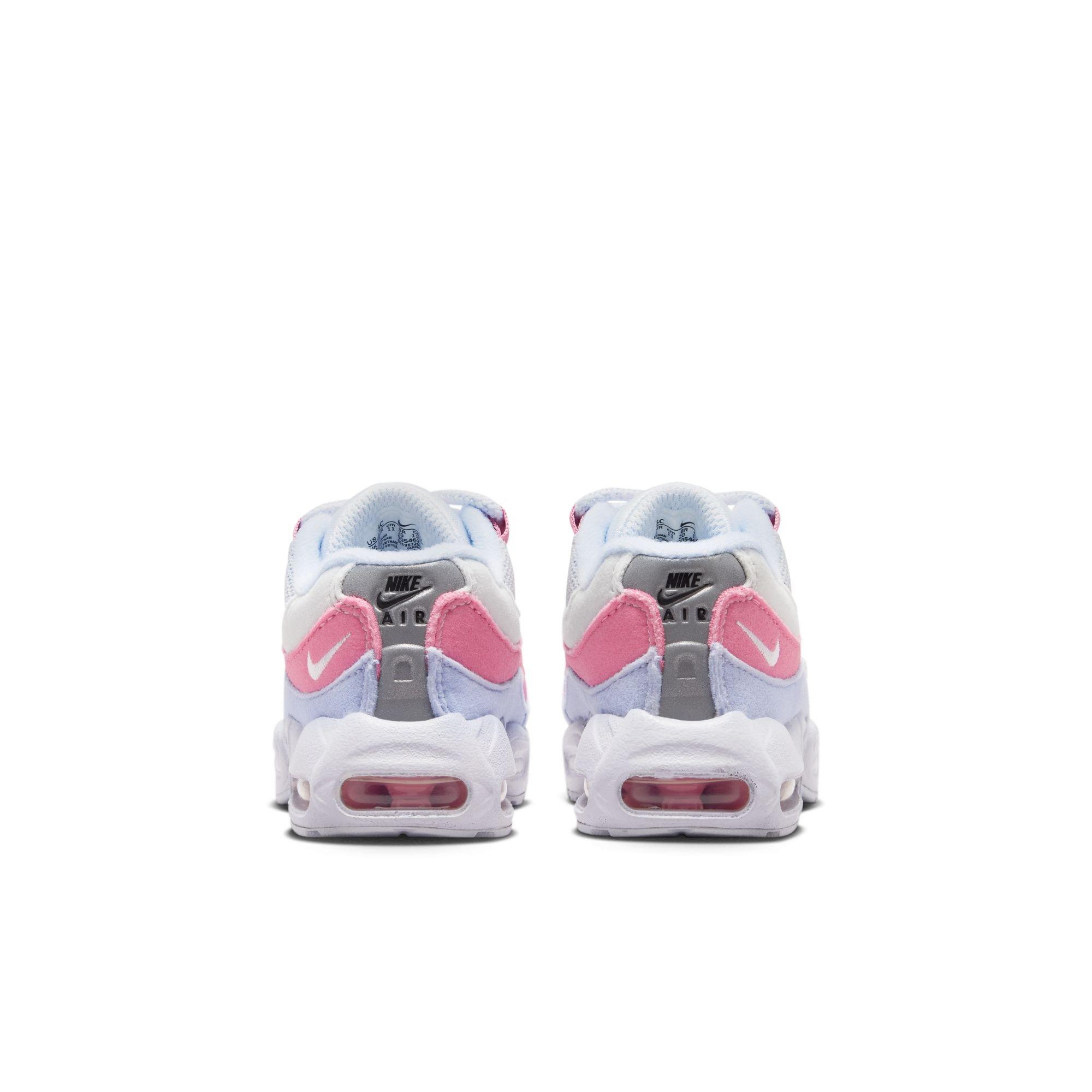 Nike Little Max '95 "Football Grey/White/Peony Ghost" Toddler Girls' Shoe - PINK/WHITE Thumbnail View 7