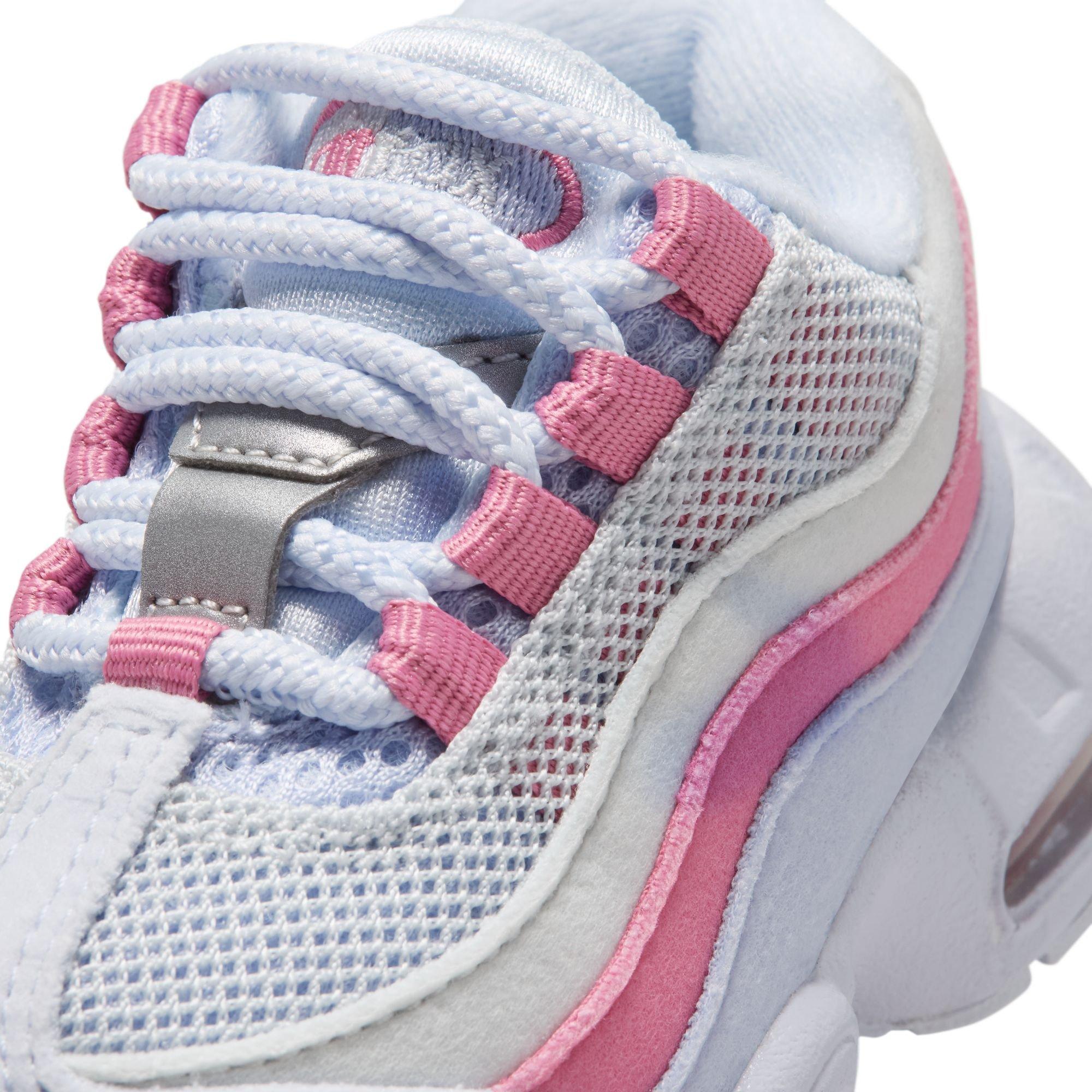 Nike Little Max '95 "Football Grey/White/Peony Ghost" Toddler Girls' Shoe - PINK/WHITE Thumbnail View 9