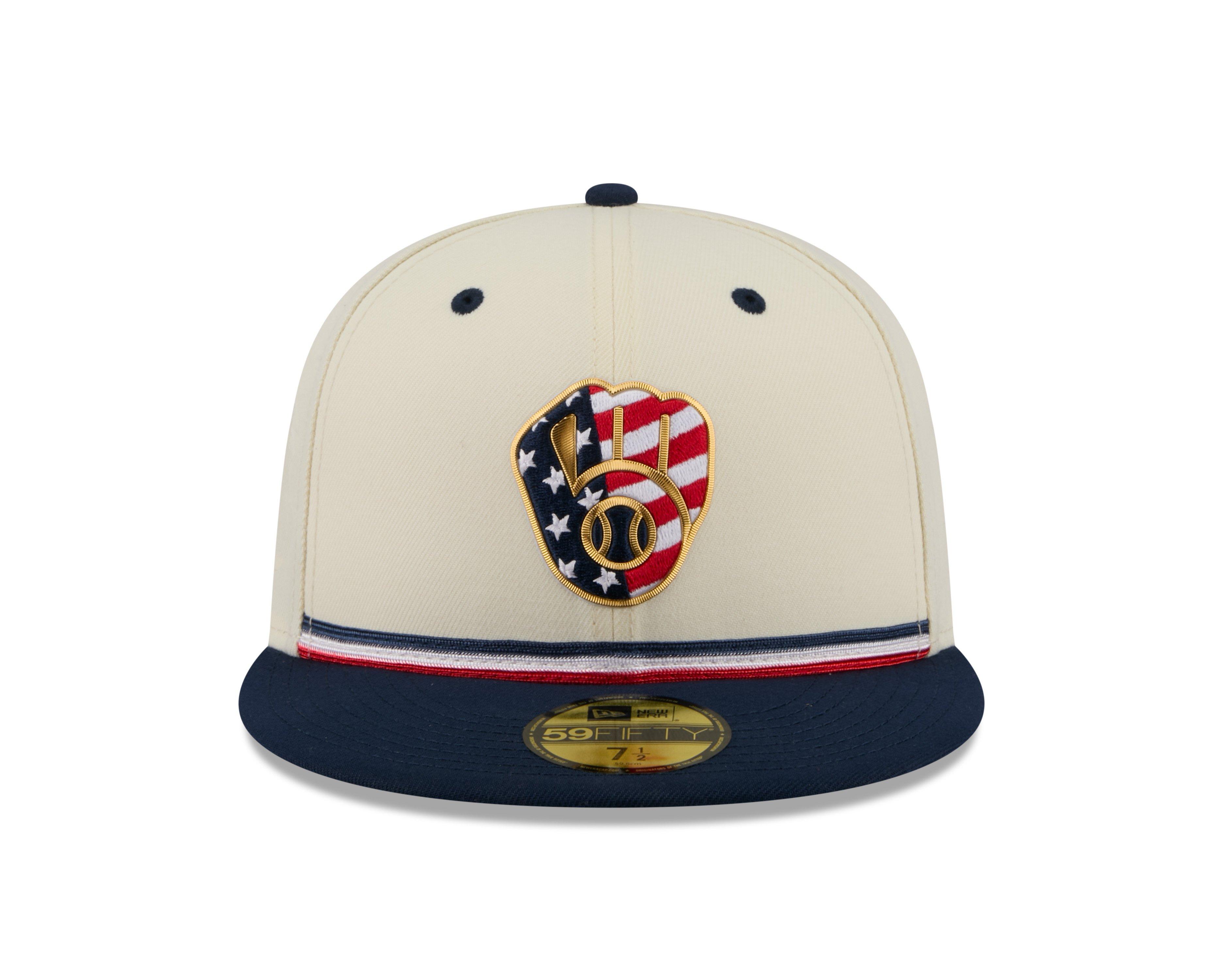 New Era Milwaukee Brewers 59FIFTY 4th of July Fitted Hat - Royal - ROYAL Thumbnail View 3