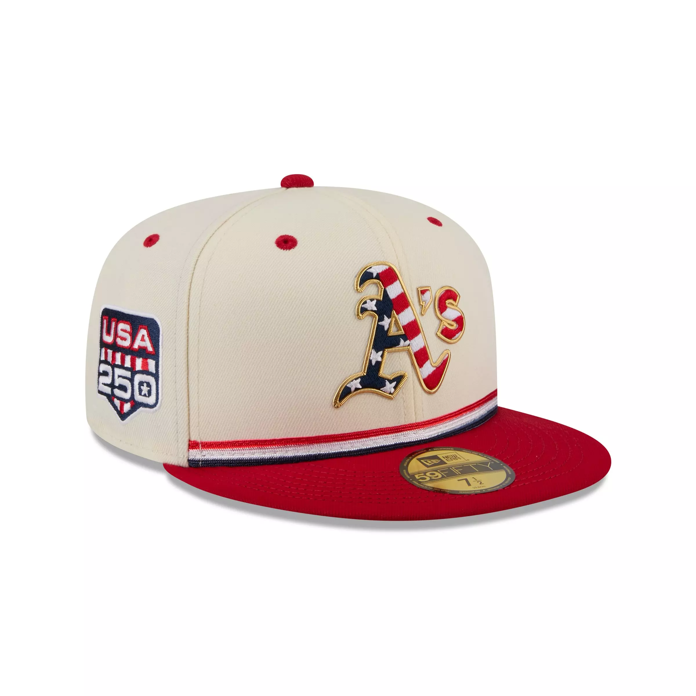 New Era Oakland Athletics 59FIFTY 4th of July Fitted Hat - Red - RED